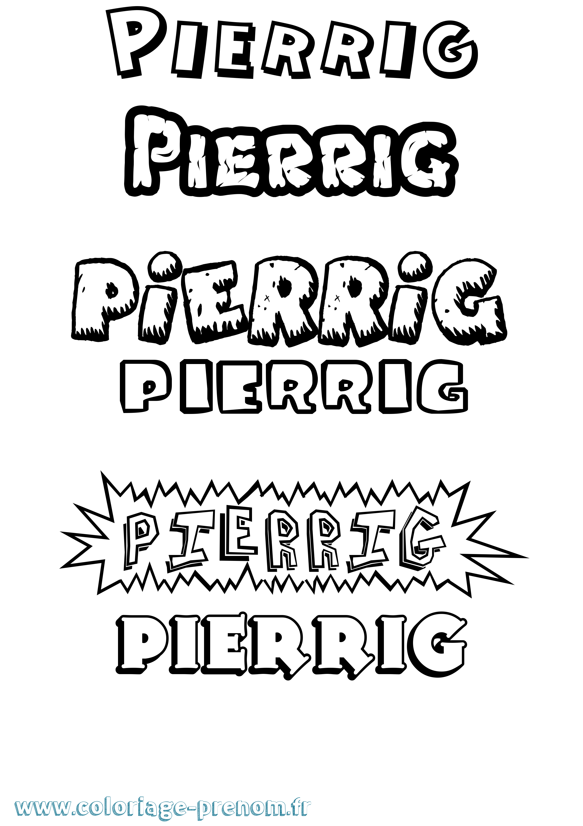 Coloriage Pierrig Dessin Animé Coloriage prénom Pierrig Dessin Animé