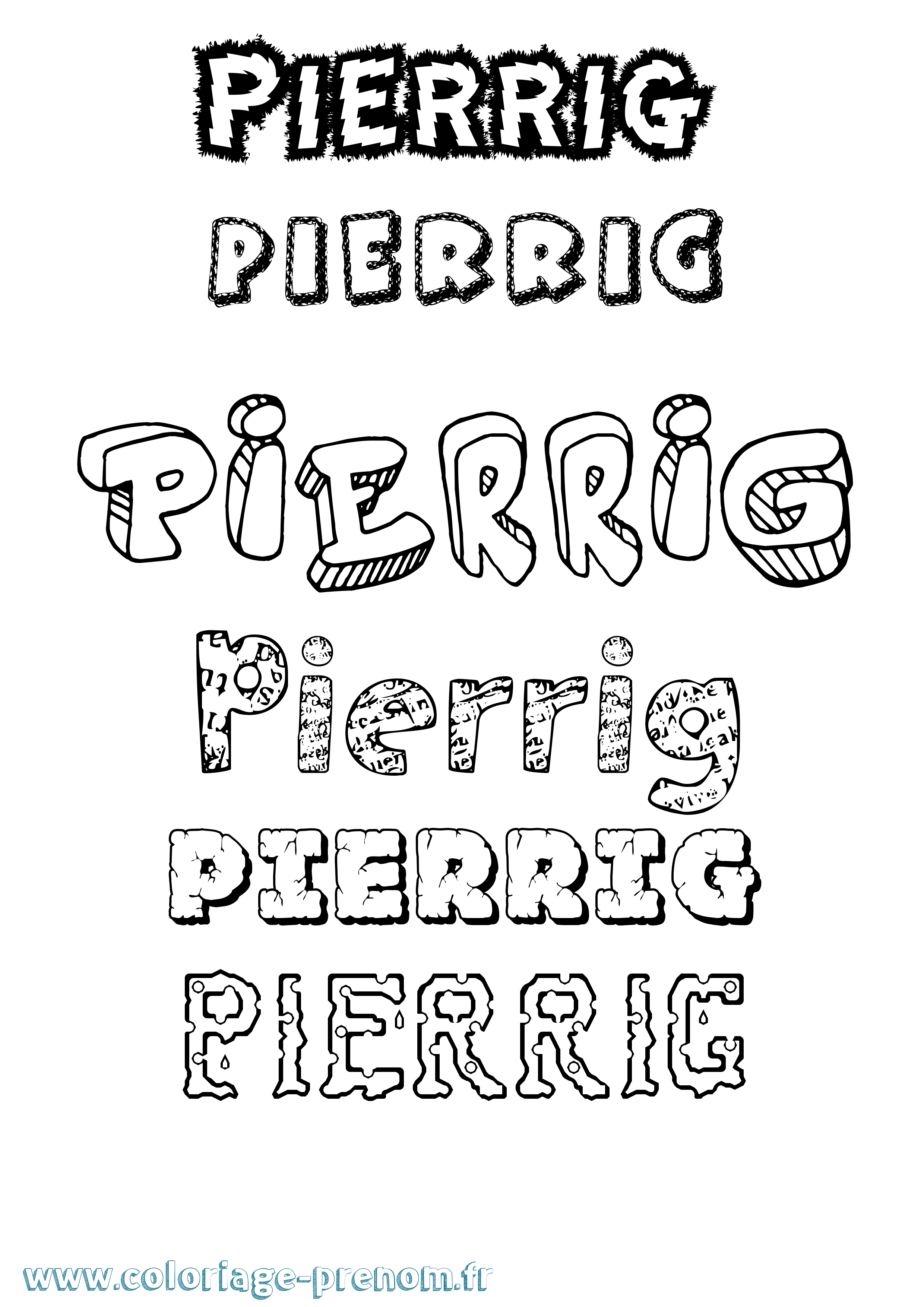 Coloriage Pierrig Destructuré Coloriage prénom Pierrig Destructuré