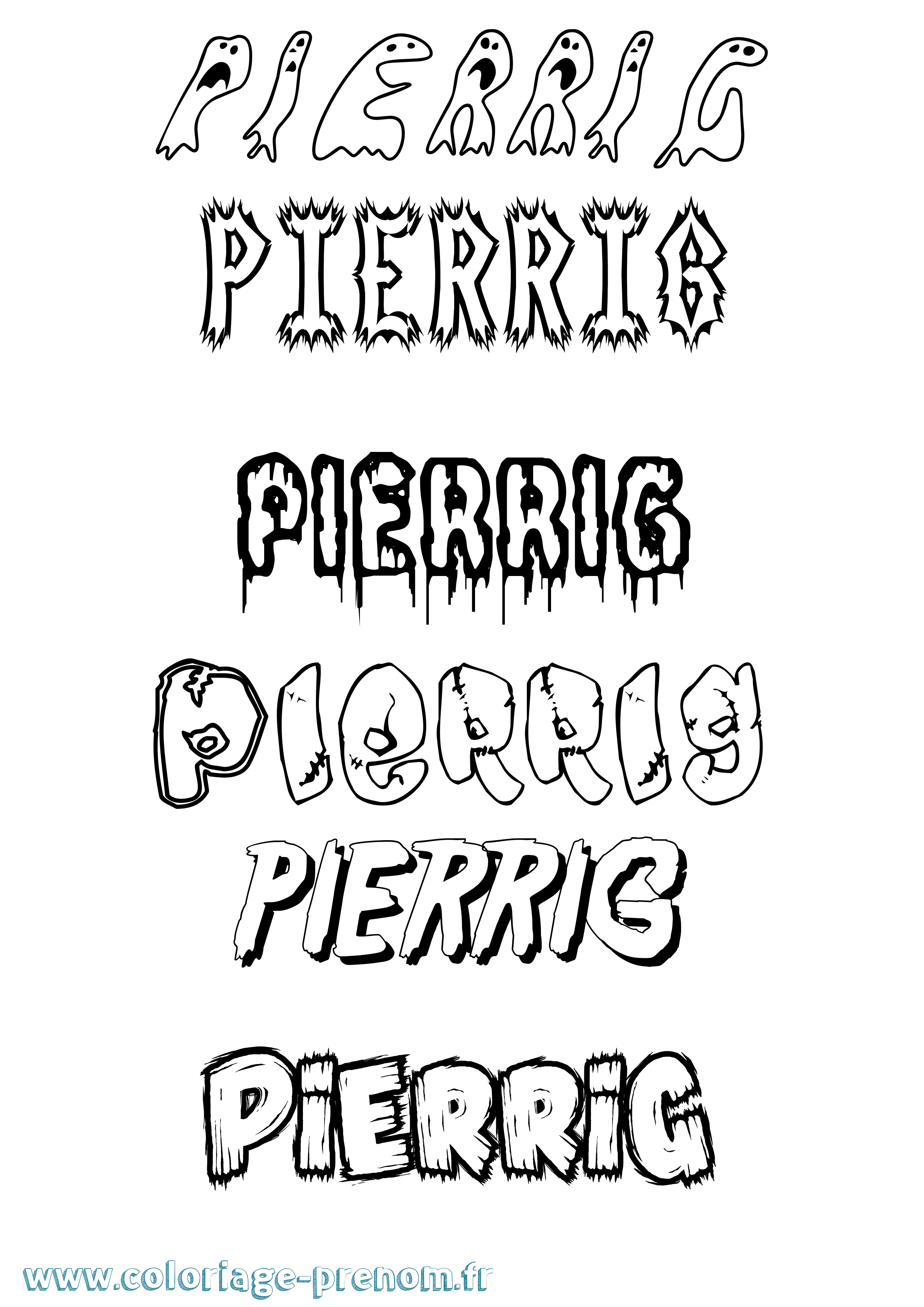 Coloriage Pierrig Frisson Coloriage prénom Pierrig Frisson