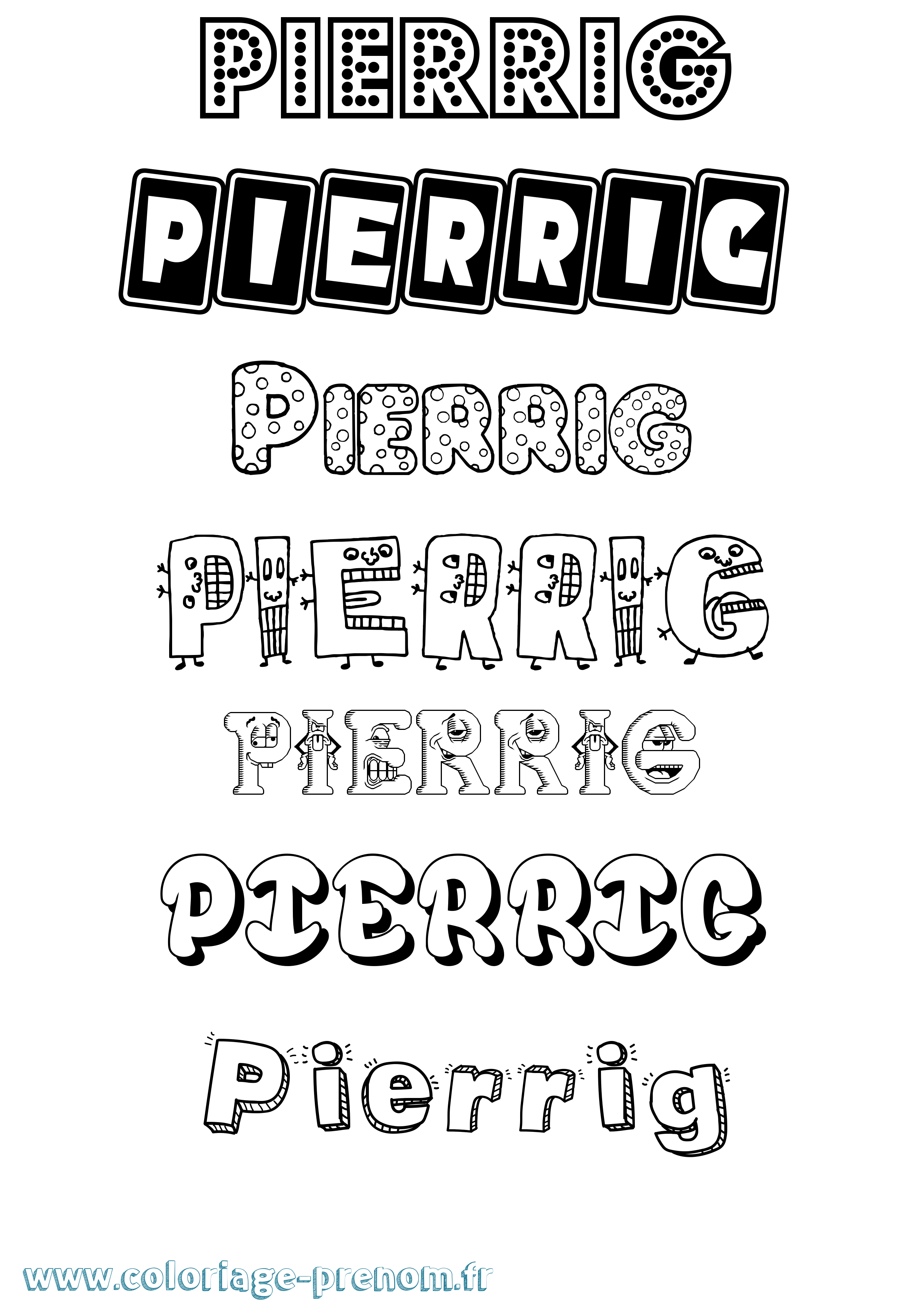 Coloriage Pierrig Fun Coloriage prénom Pierrig Fun