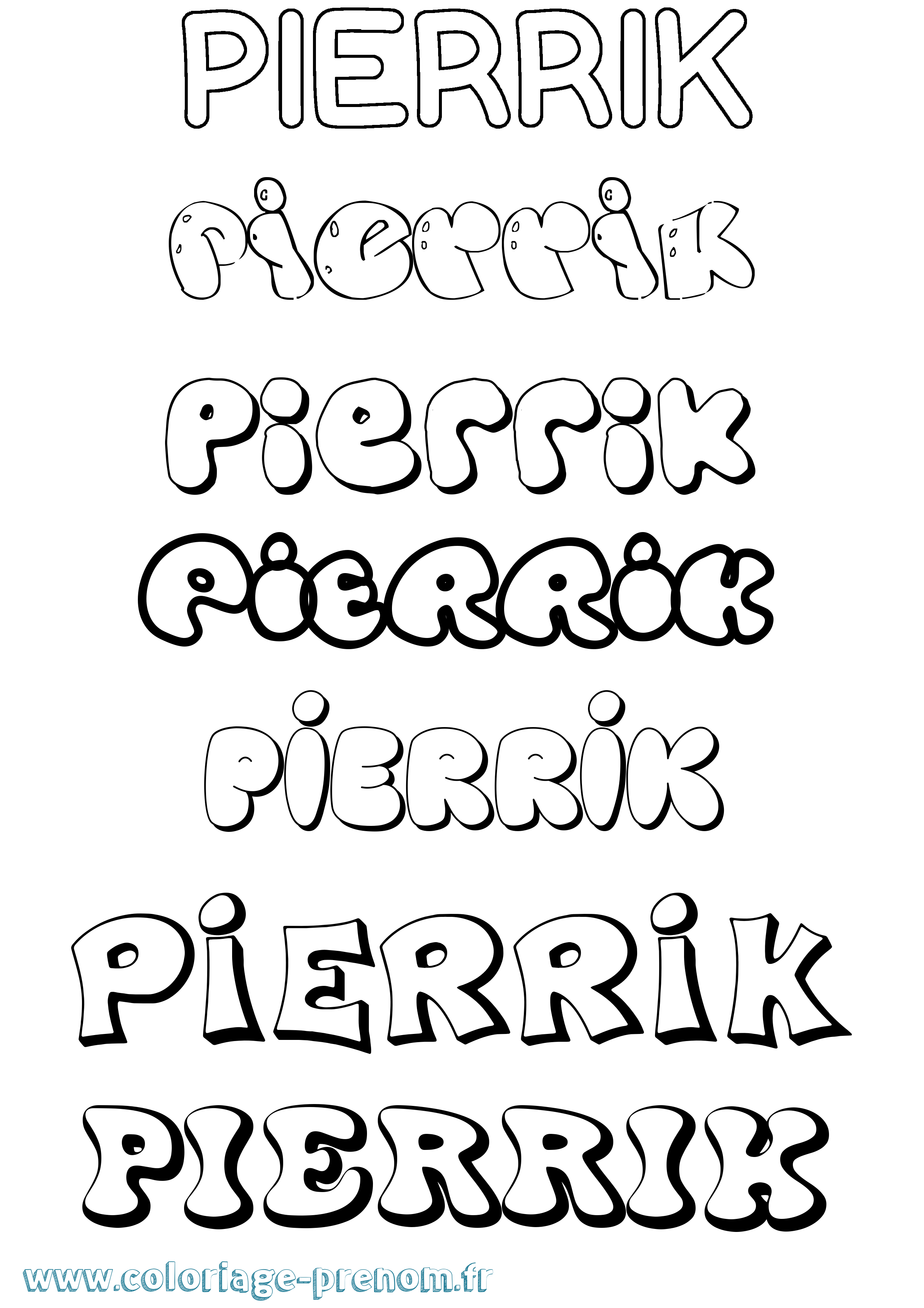 Coloriage Pierrik Bubble Coloriage prénom Pierrik Bubble