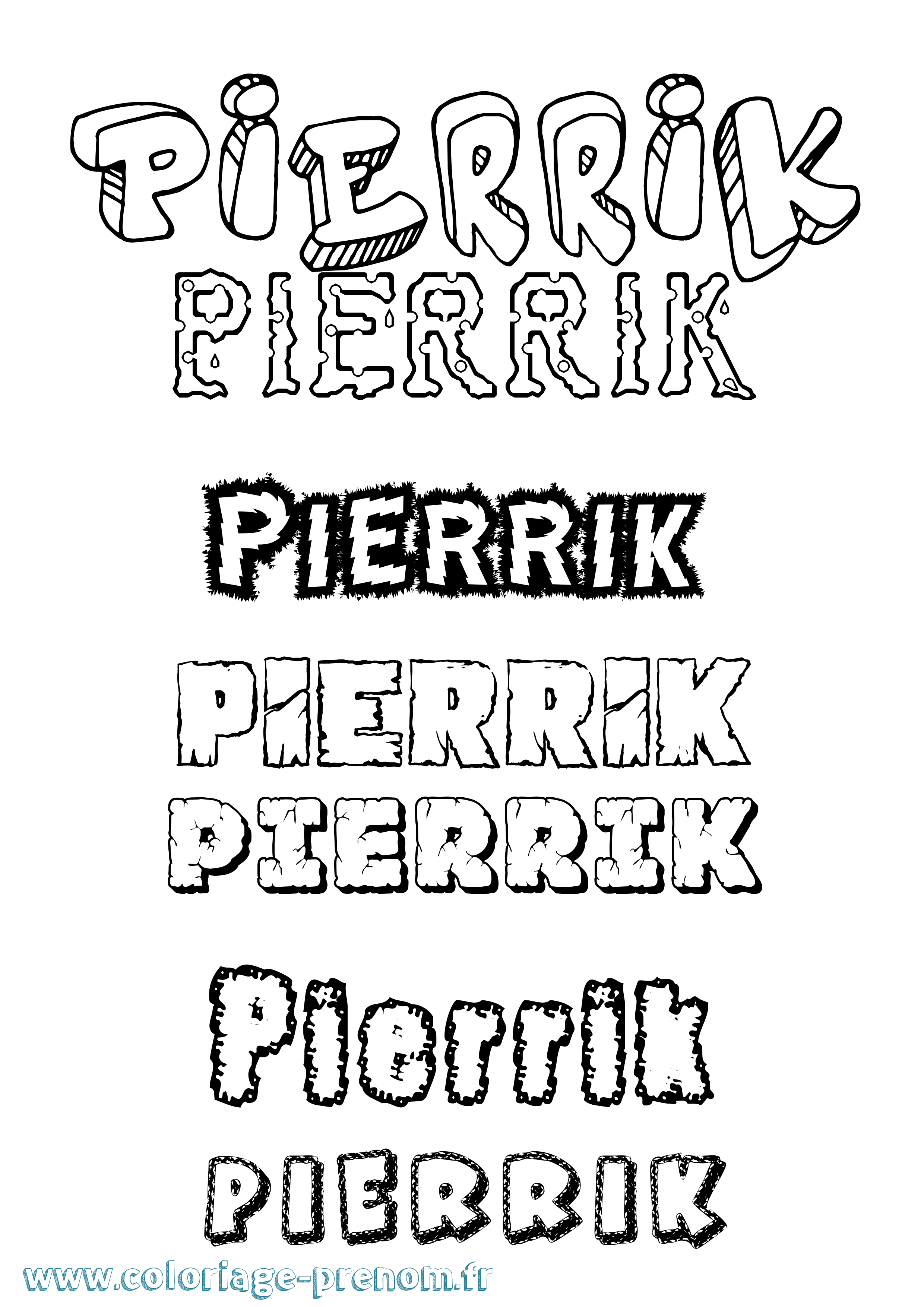 Coloriage Pierrik Destructuré Coloriage prénom Pierrik Destructuré