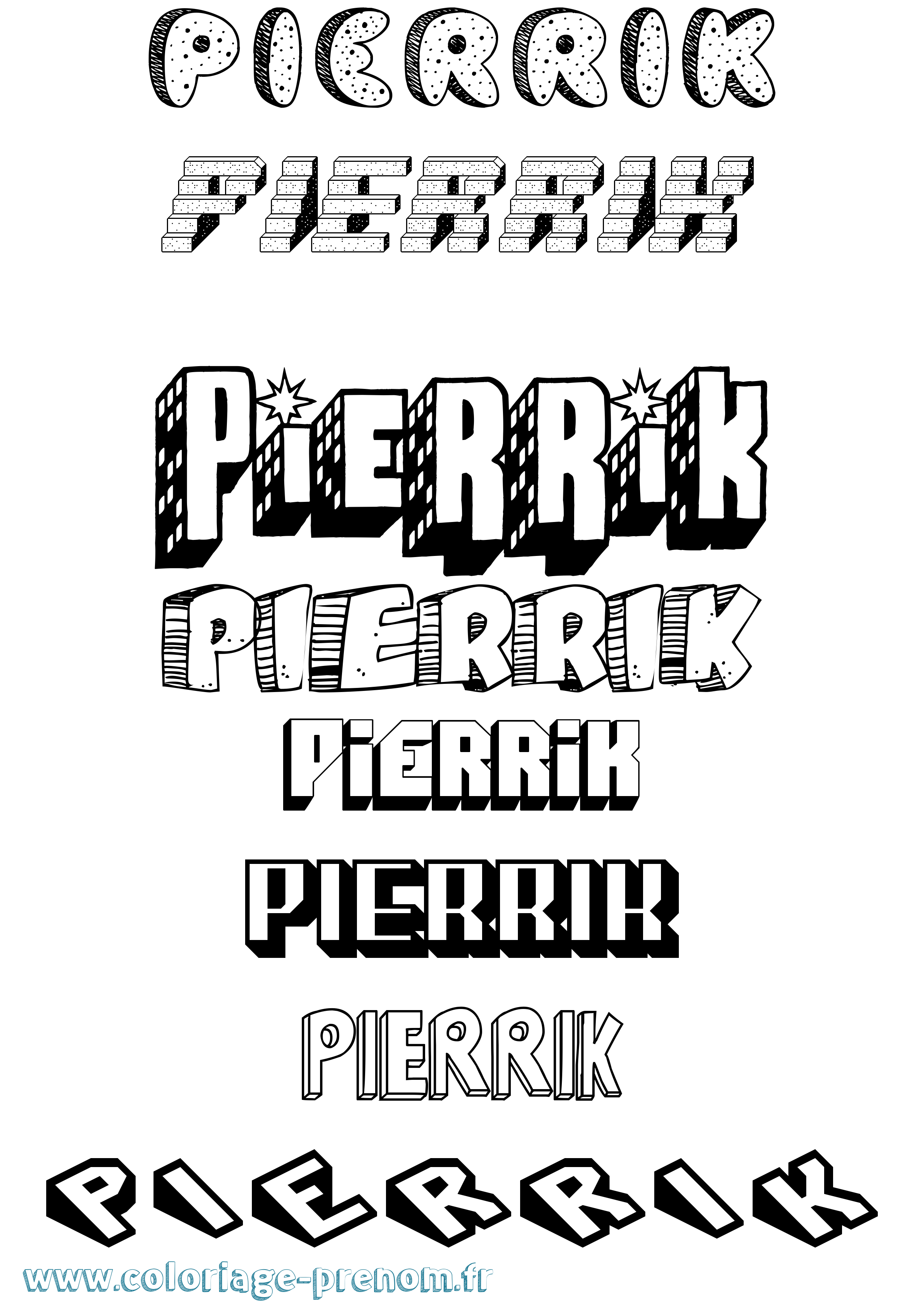 Coloriage Pierrik Effet 3D Coloriage prénom Pierrik Effet 3D