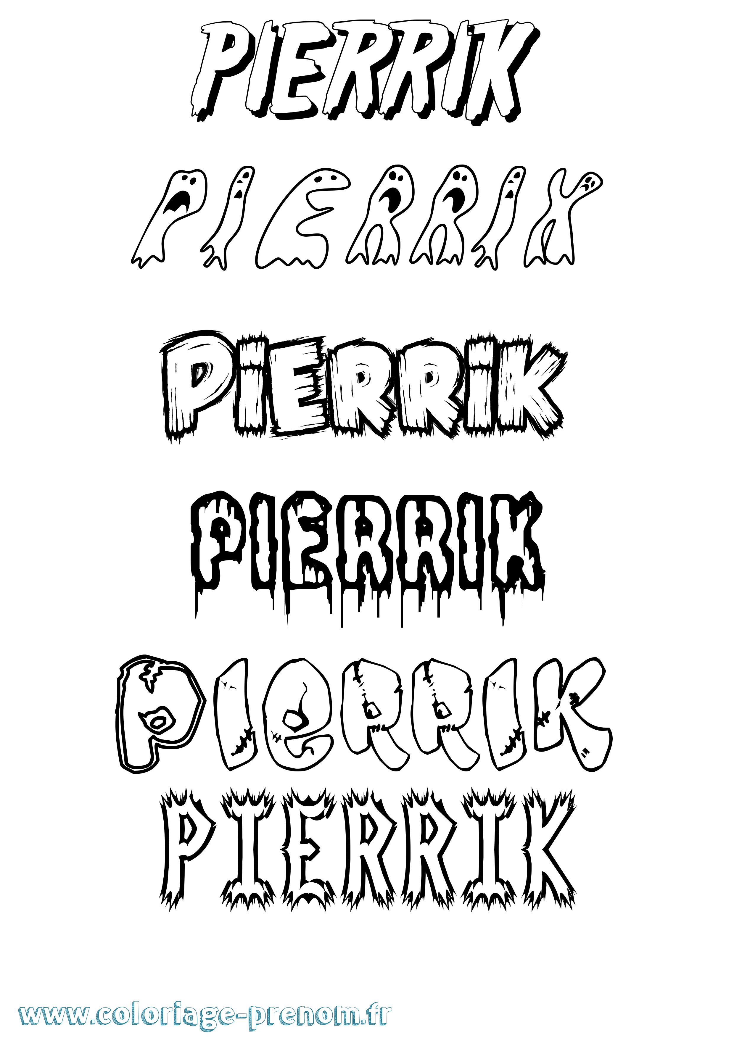 Coloriage Pierrik Frisson Coloriage prénom Pierrik Frisson