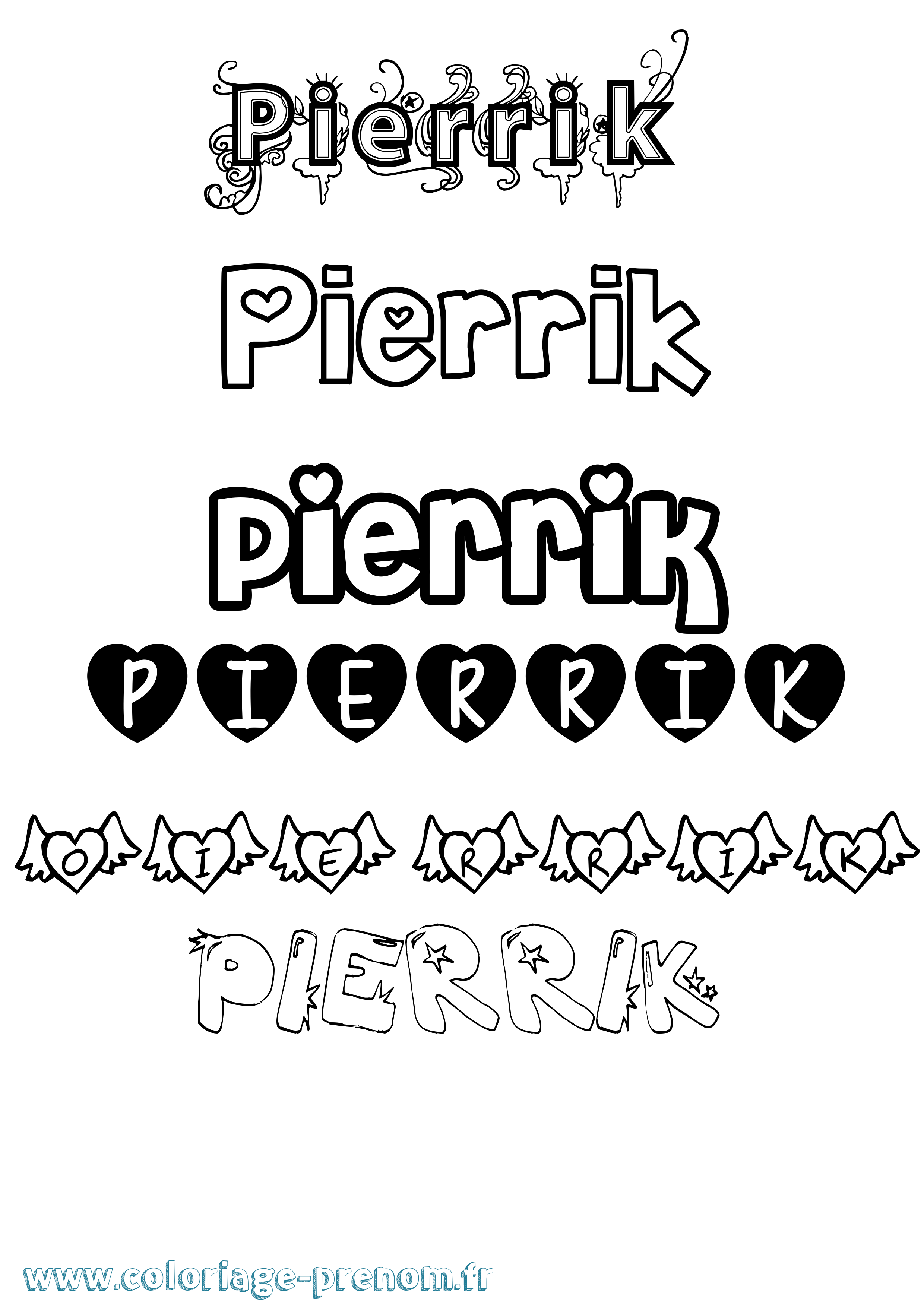 Coloriage Pierrik Girly Coloriage prénom Pierrik Girly