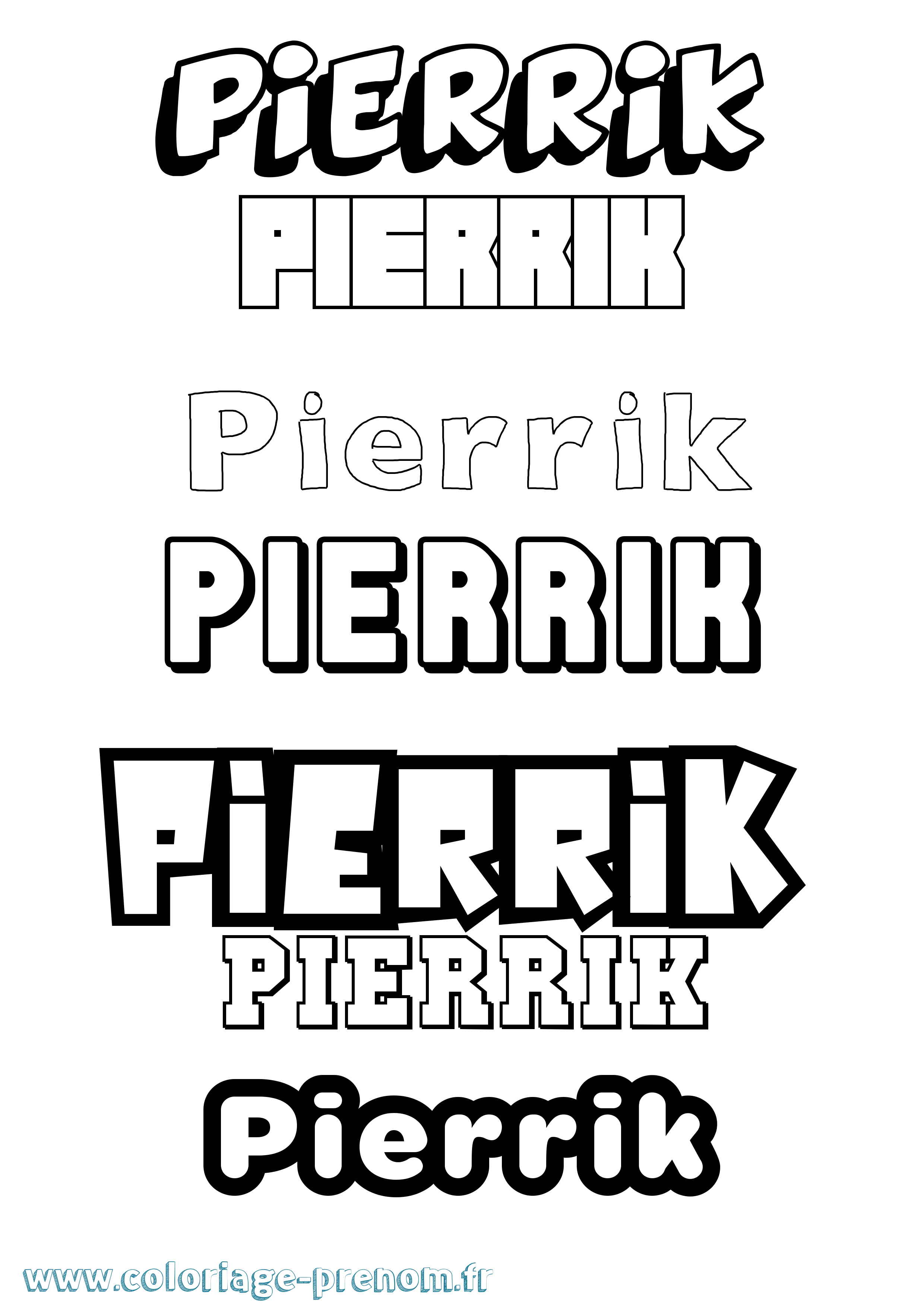 Coloriage Pierrik Simple Coloriage prénom Pierrik Simple