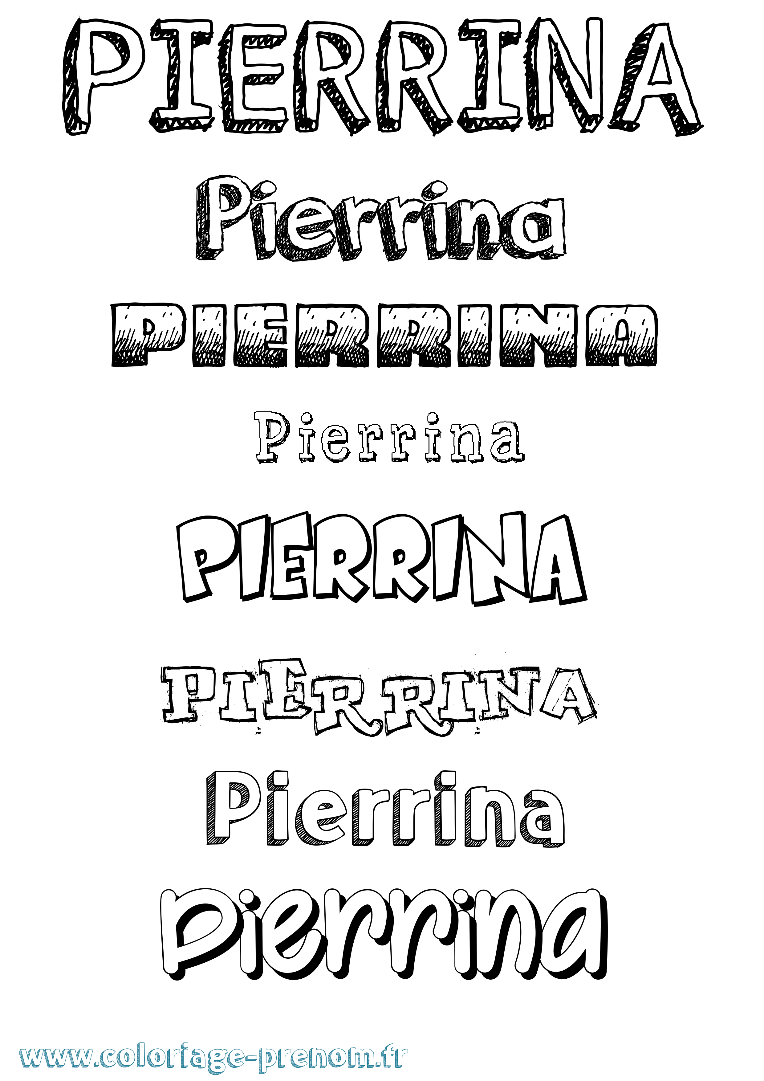 Coloriage Pierrina Dessiné Coloriage prénom Pierrina Dessiné