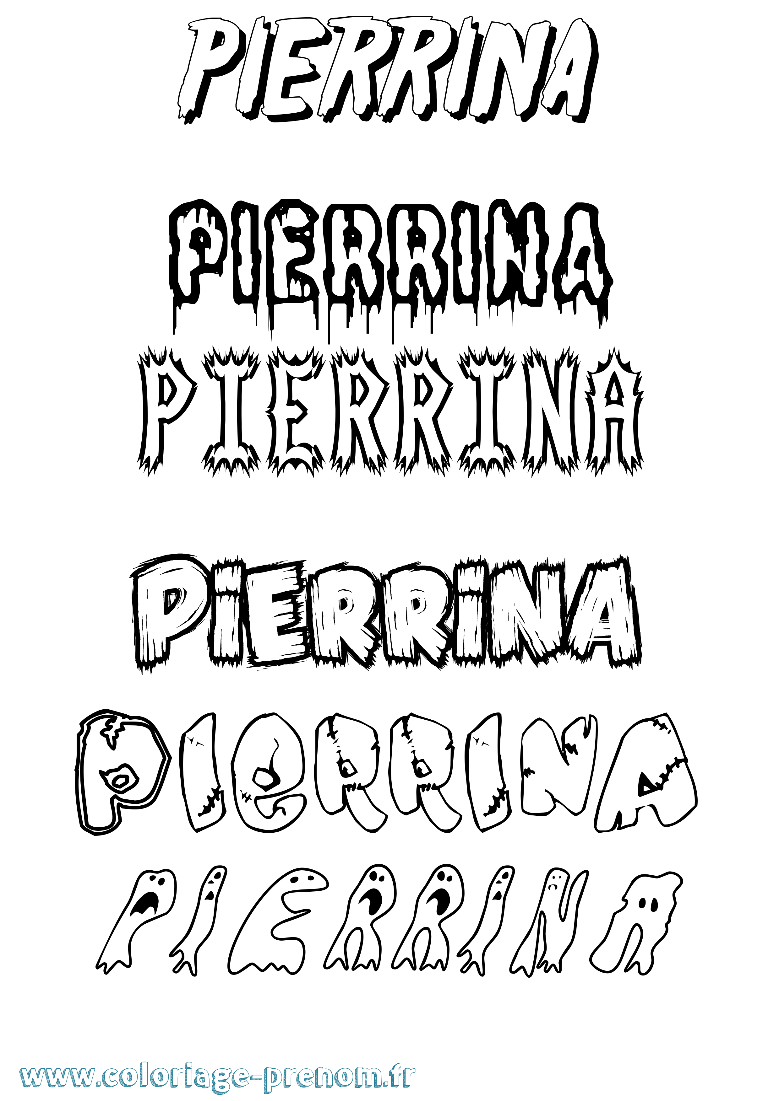 Coloriage Pierrina Frisson Coloriage prénom Pierrina Frisson