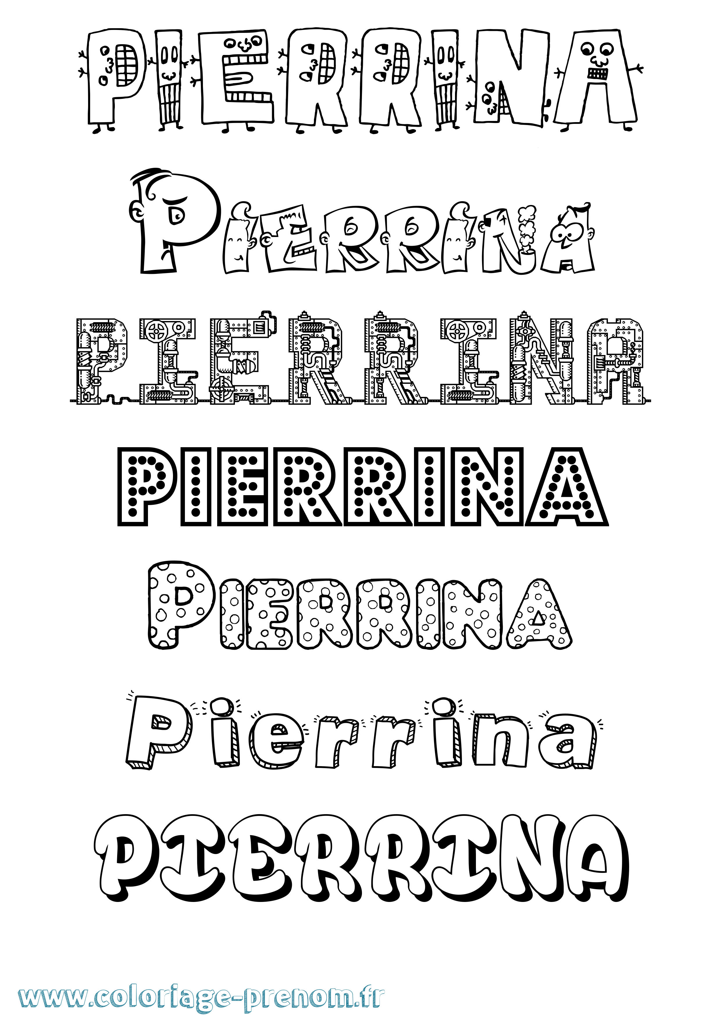 Coloriage Pierrina Fun Coloriage prénom Pierrina Fun