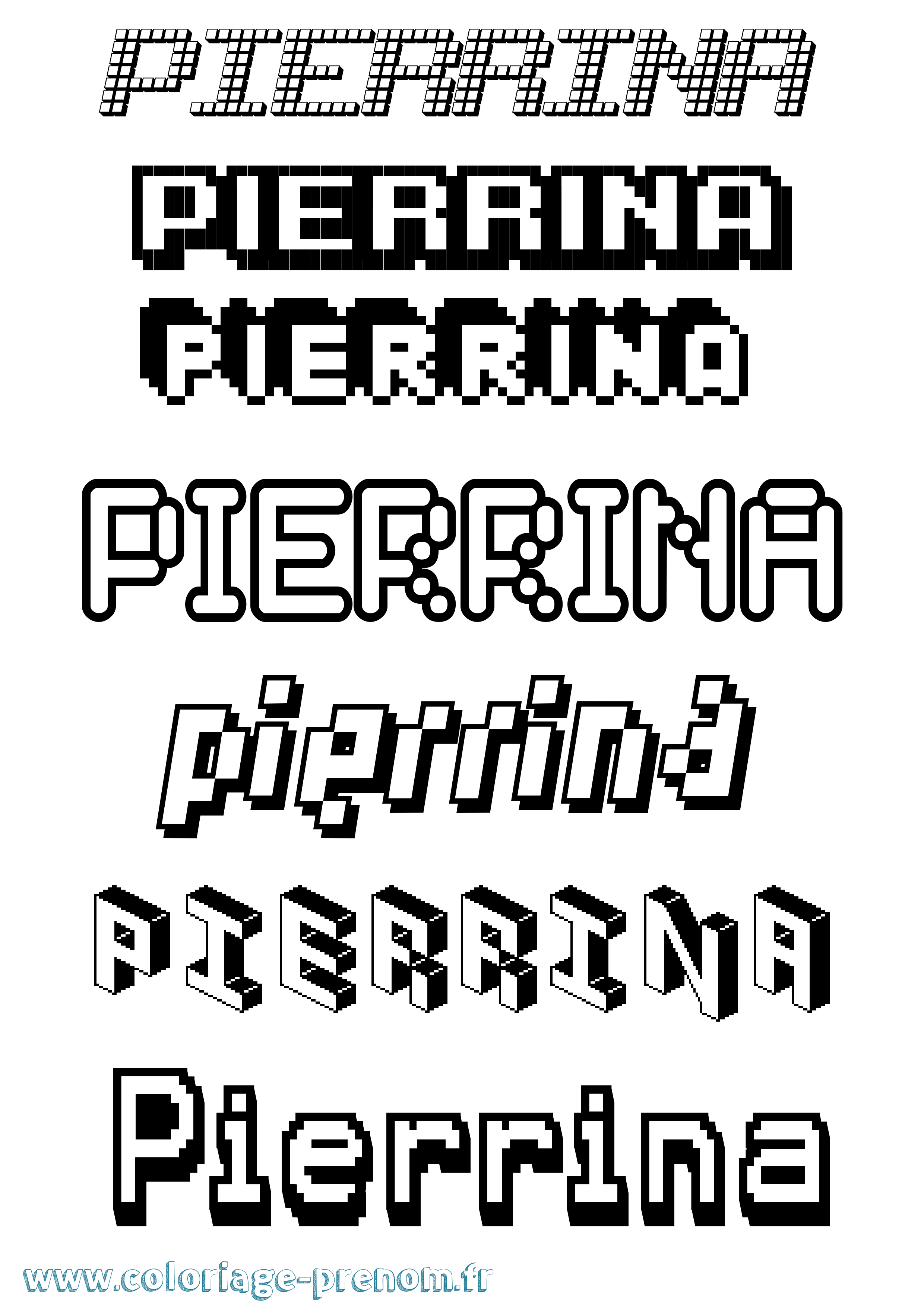Coloriage Pierrina Pixel Coloriage prénom Pierrina Pixel