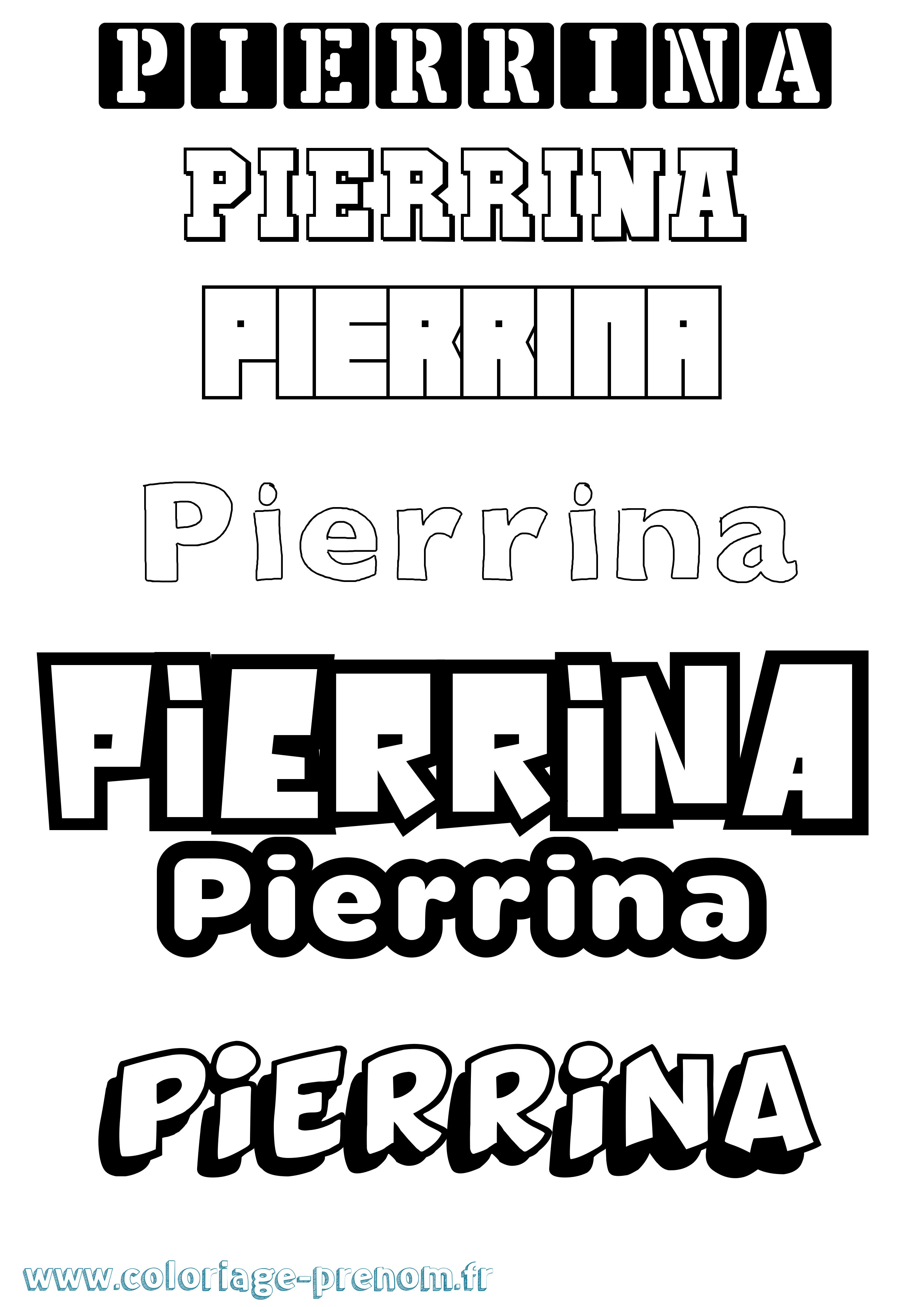 Coloriage Pierrina Simple Coloriage prénom Pierrina Simple