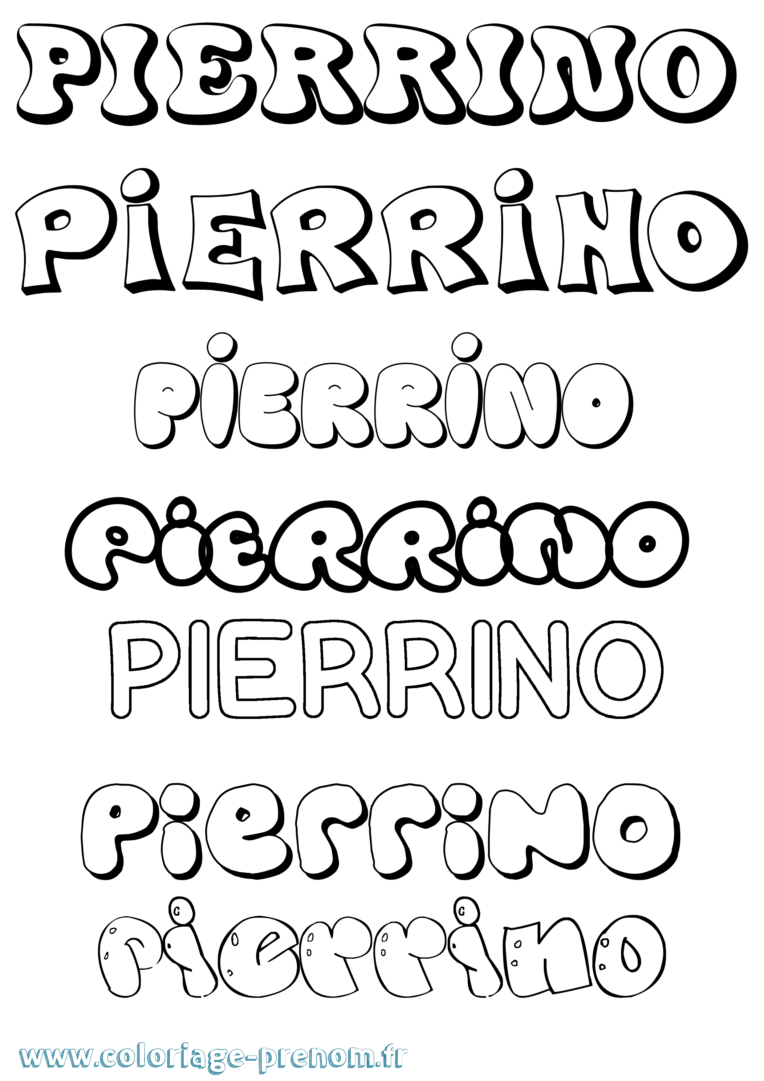 Coloriage Pierrino Bubble Coloriage prénom Pierrino Bubble