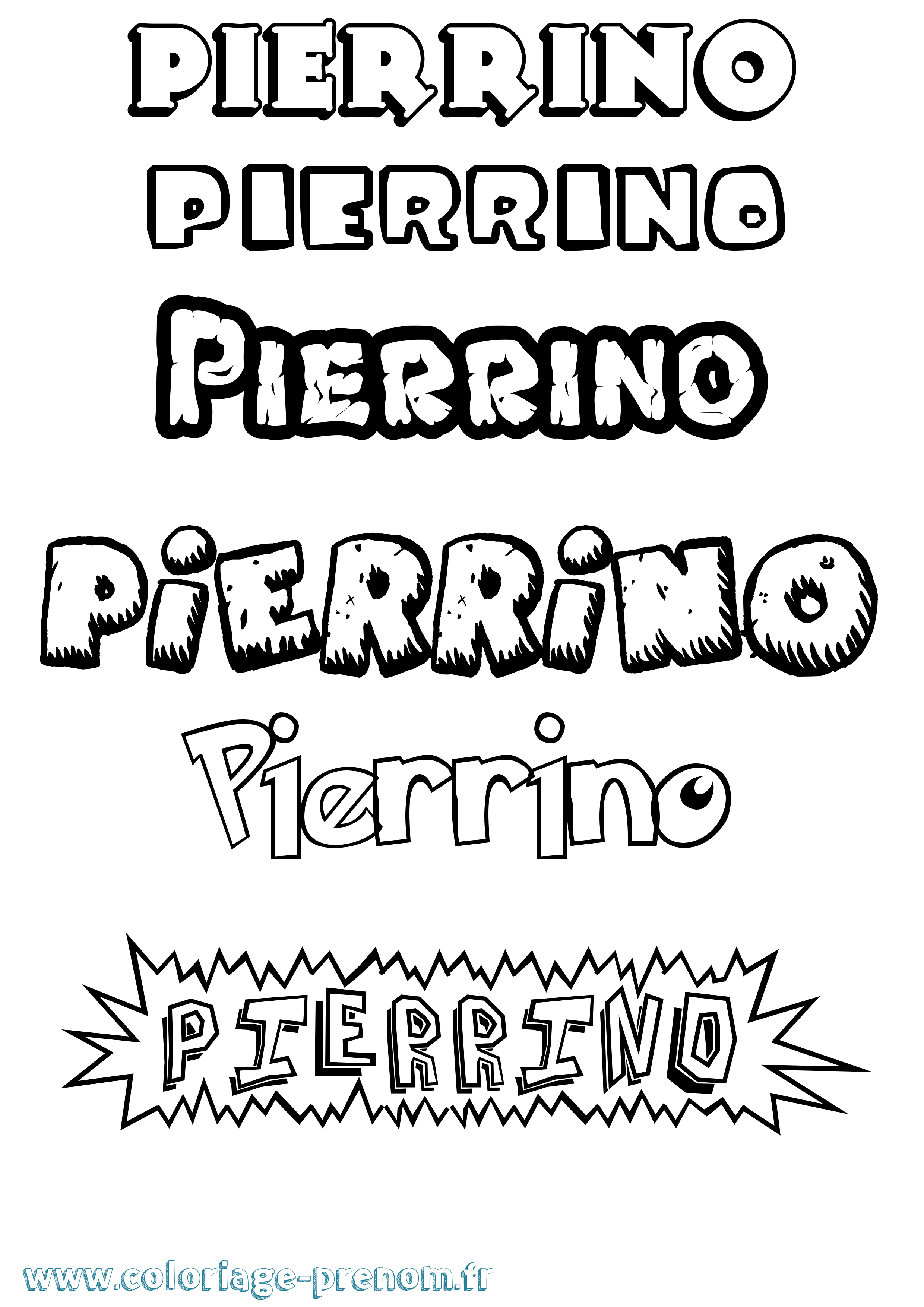 Coloriage Pierrino Dessin Animé Coloriage prénom Pierrino Dessin Animé
