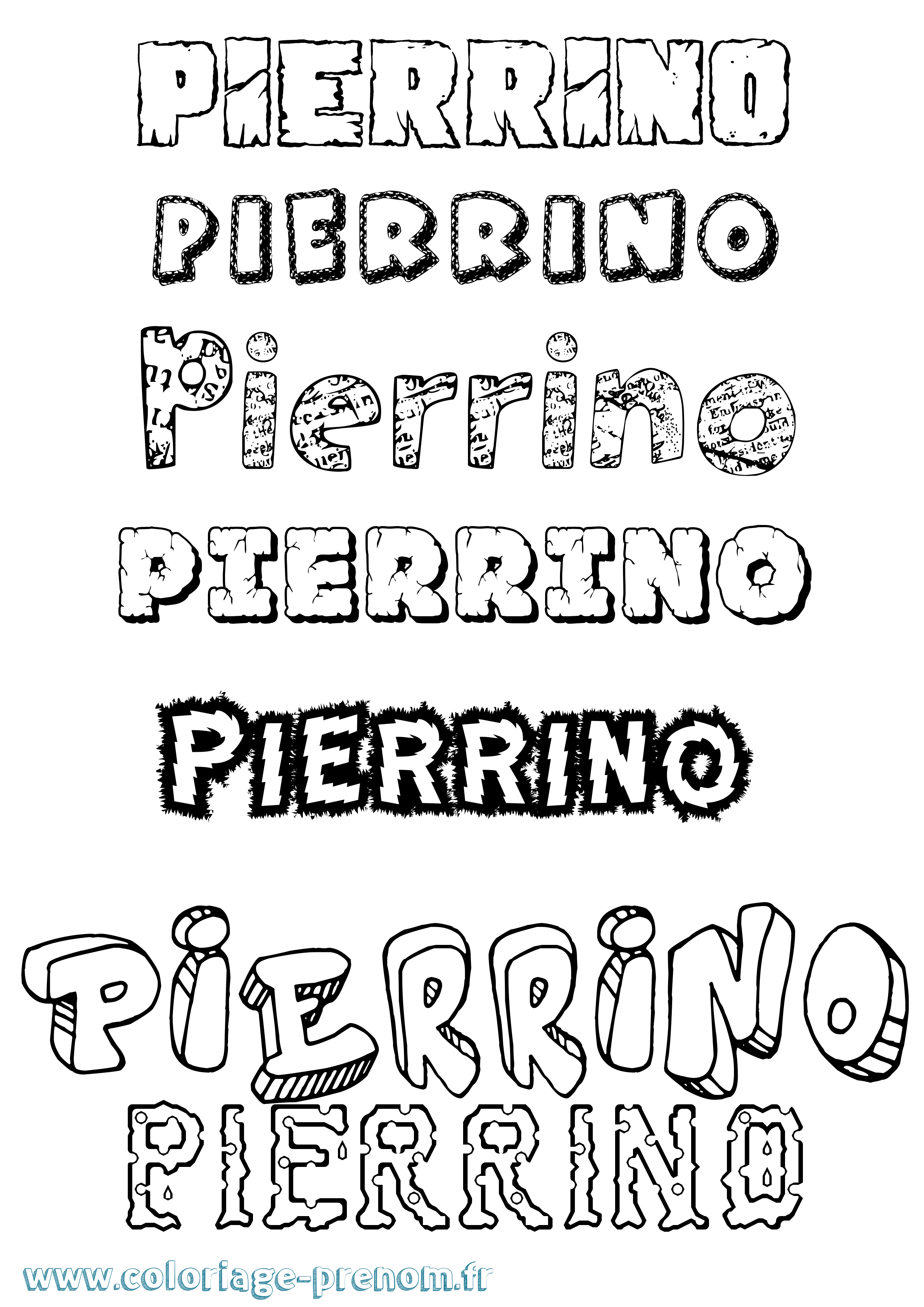 Coloriage Pierrino Destructuré Coloriage prénom Pierrino Destructuré