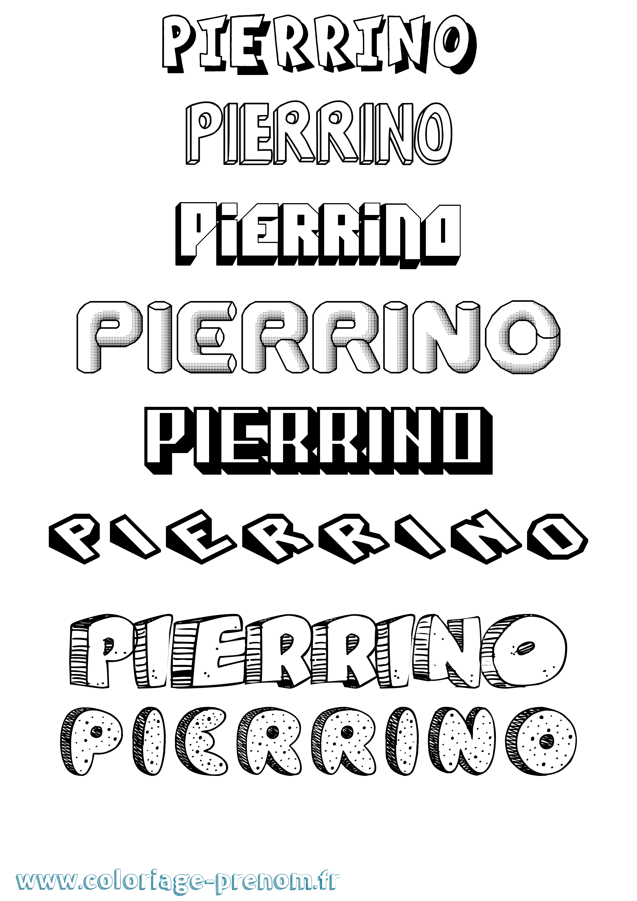 Coloriage Pierrino Effet 3D Coloriage prénom Pierrino Effet 3D