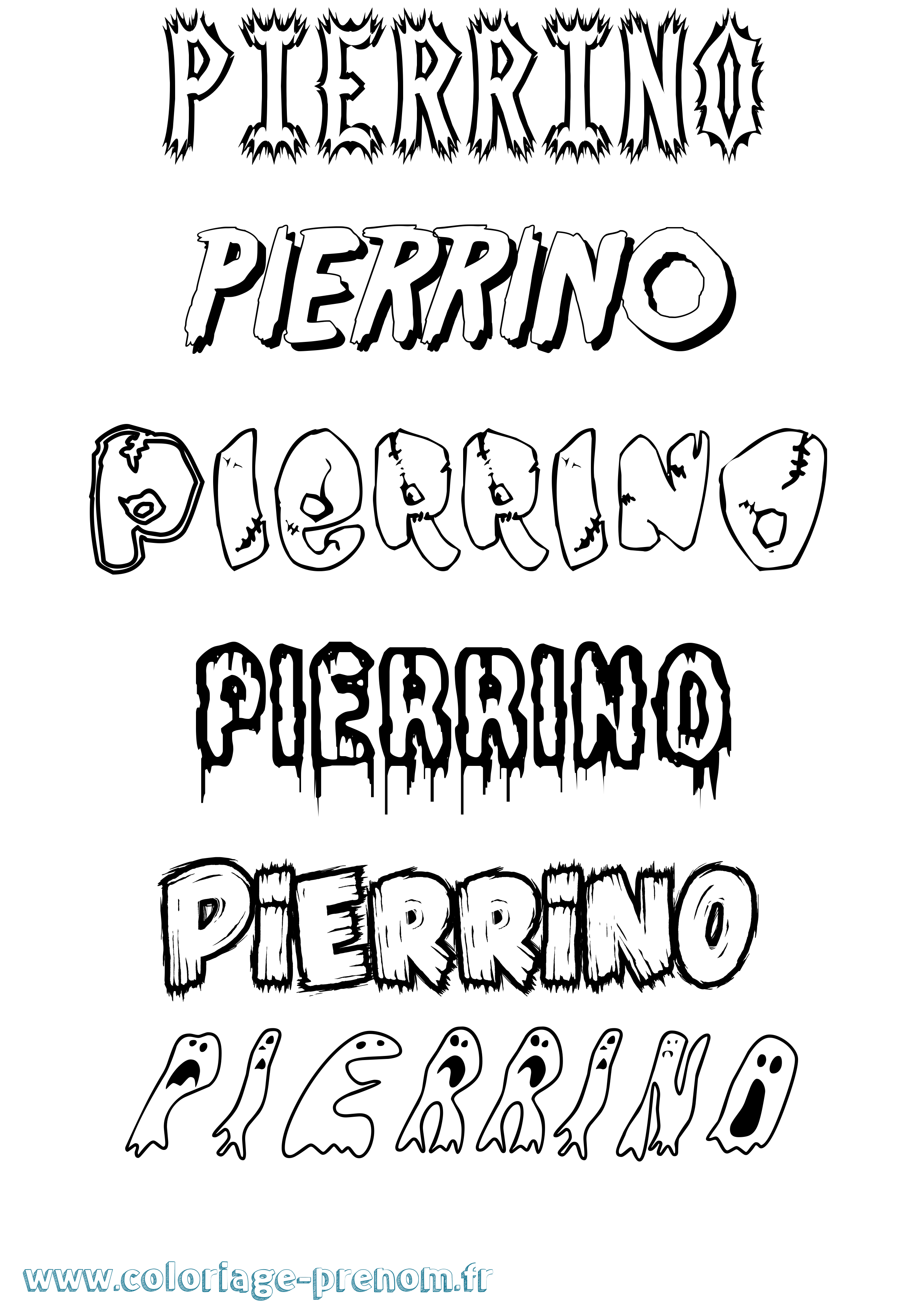 Coloriage Pierrino Frisson Coloriage prénom Pierrino Frisson