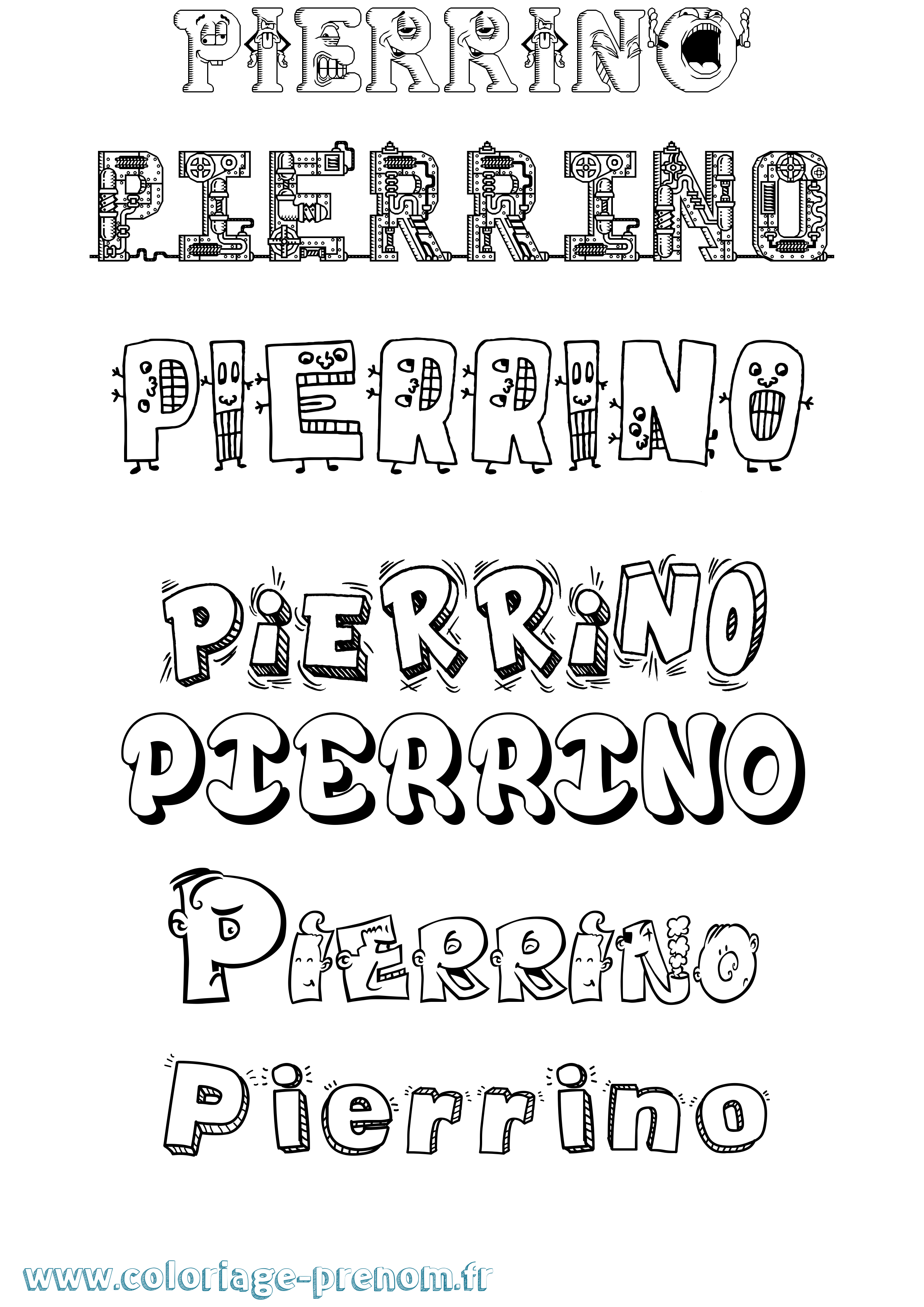 Coloriage Pierrino Fun Coloriage prénom Pierrino Fun