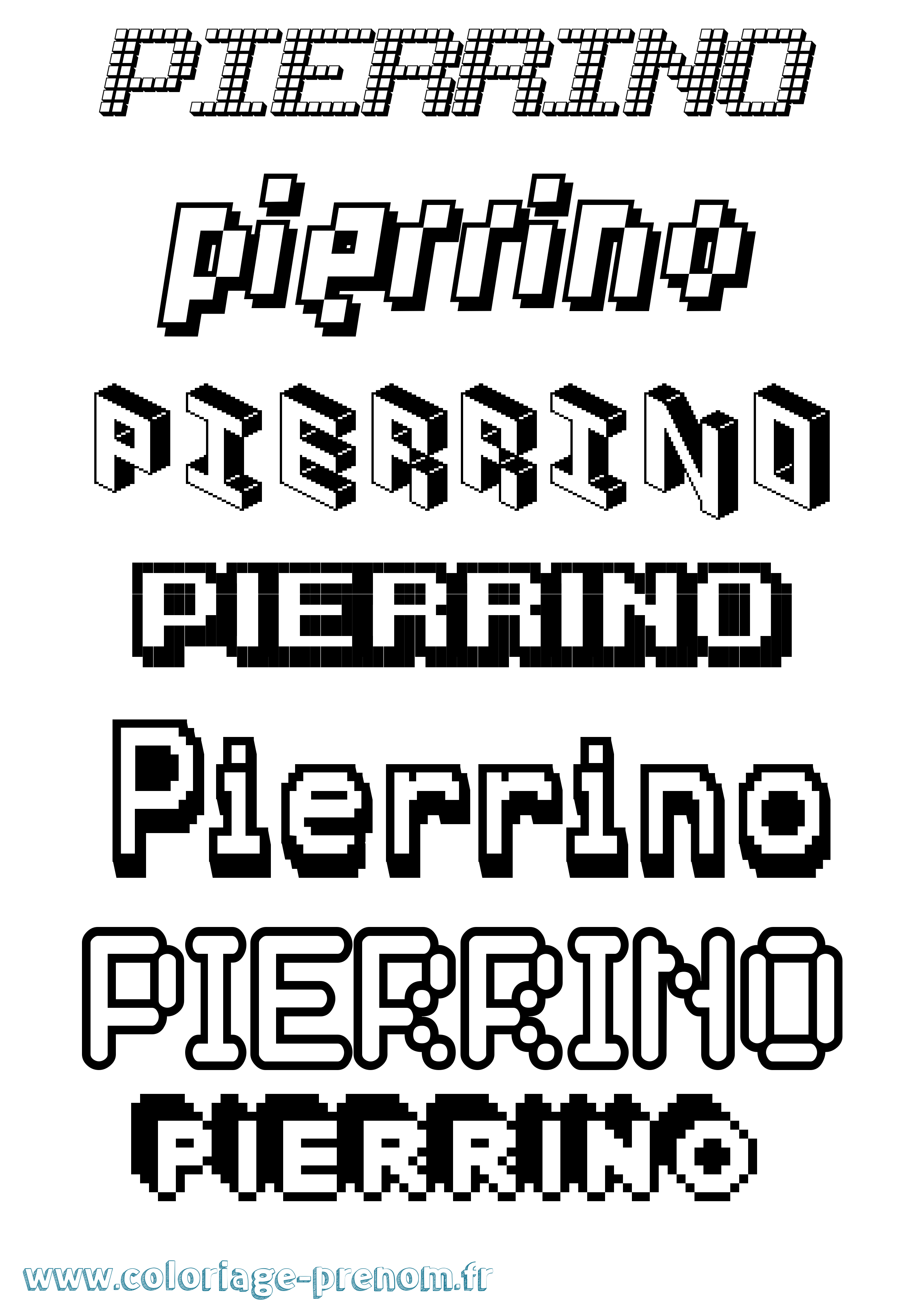 Coloriage Pierrino Pixel Coloriage prénom Pierrino Pixel