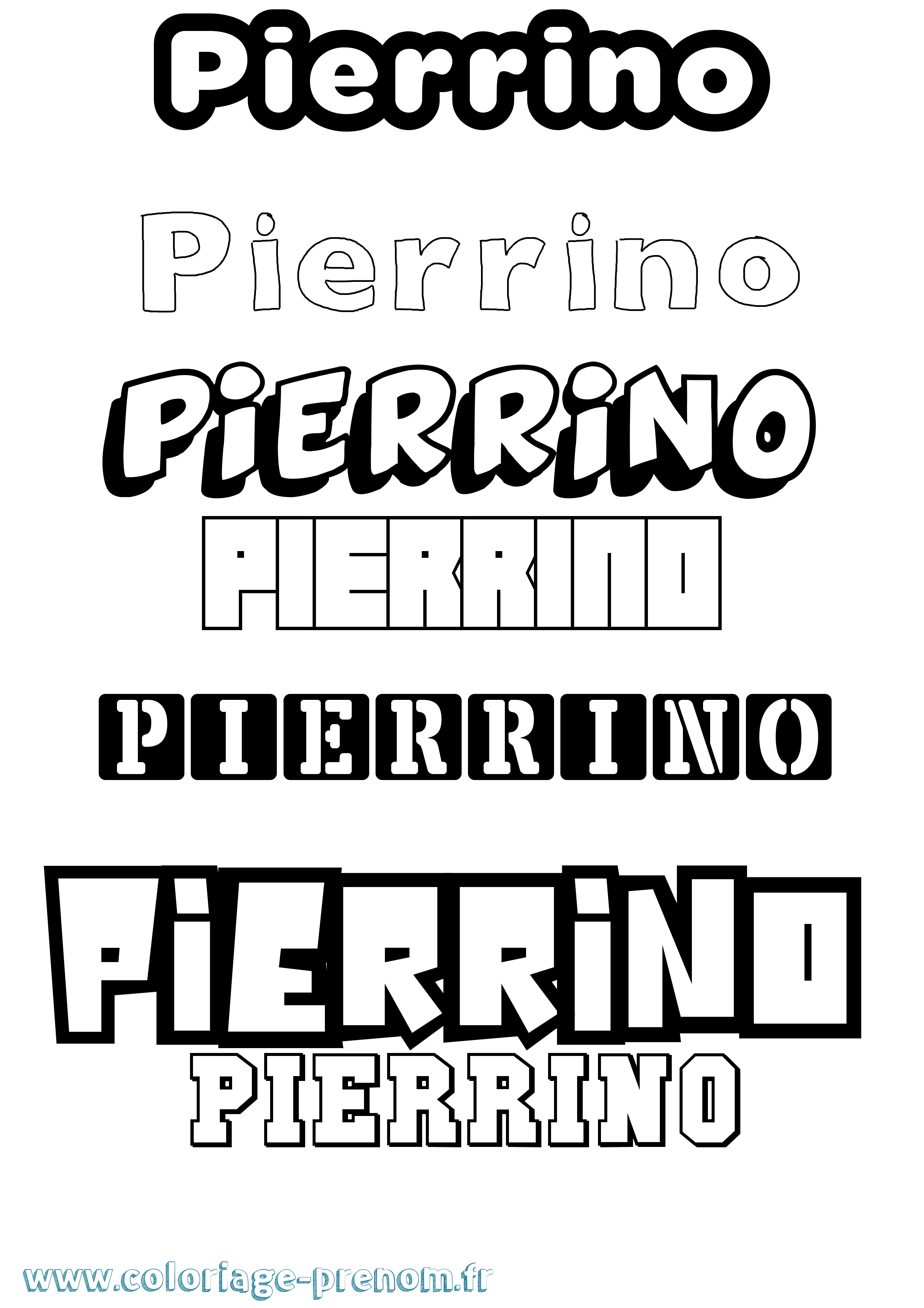 Coloriage Pierrino Simple Coloriage prénom Pierrino Simple