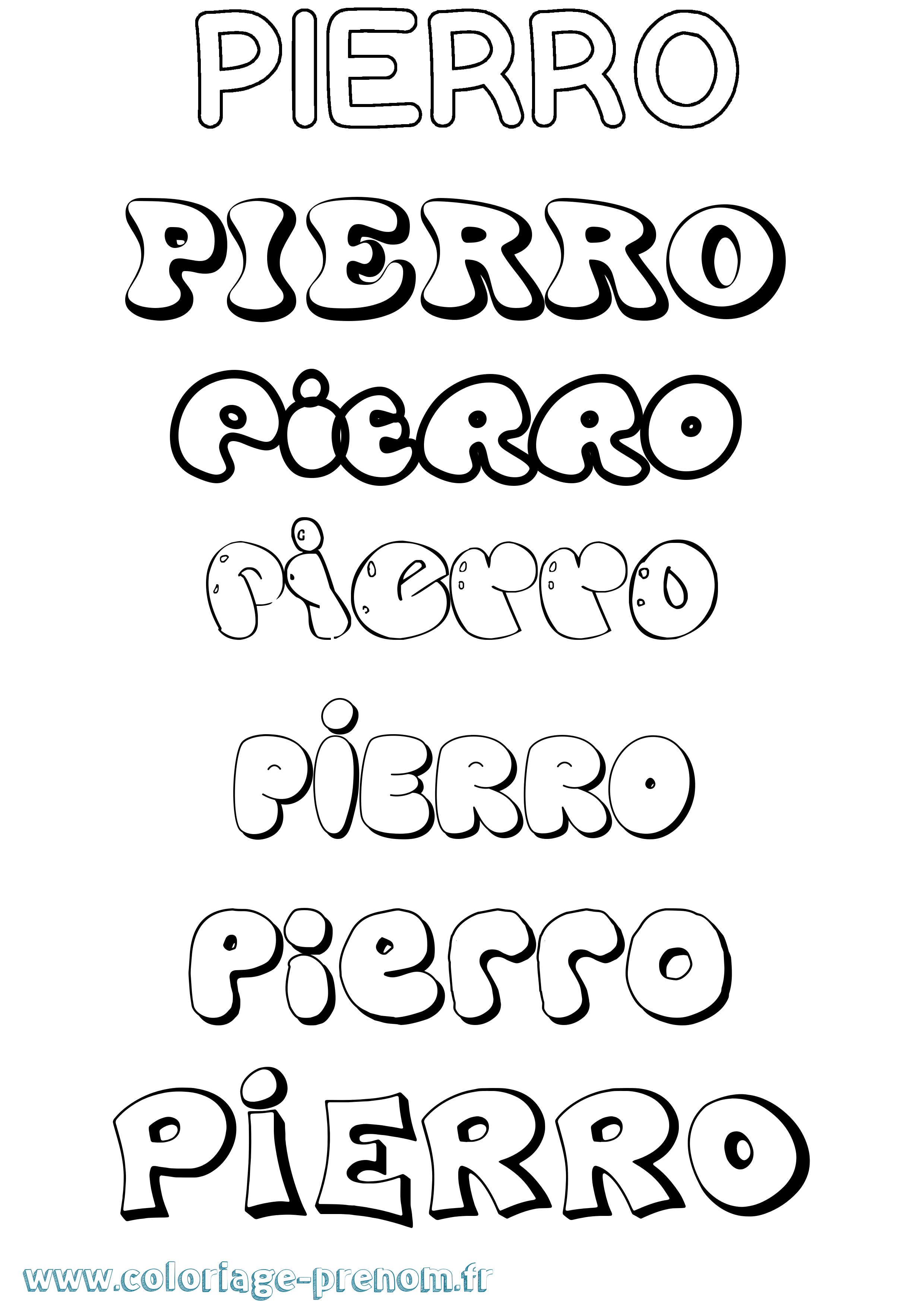 Coloriage Pierro Bubble Coloriage prénom Pierro Bubble