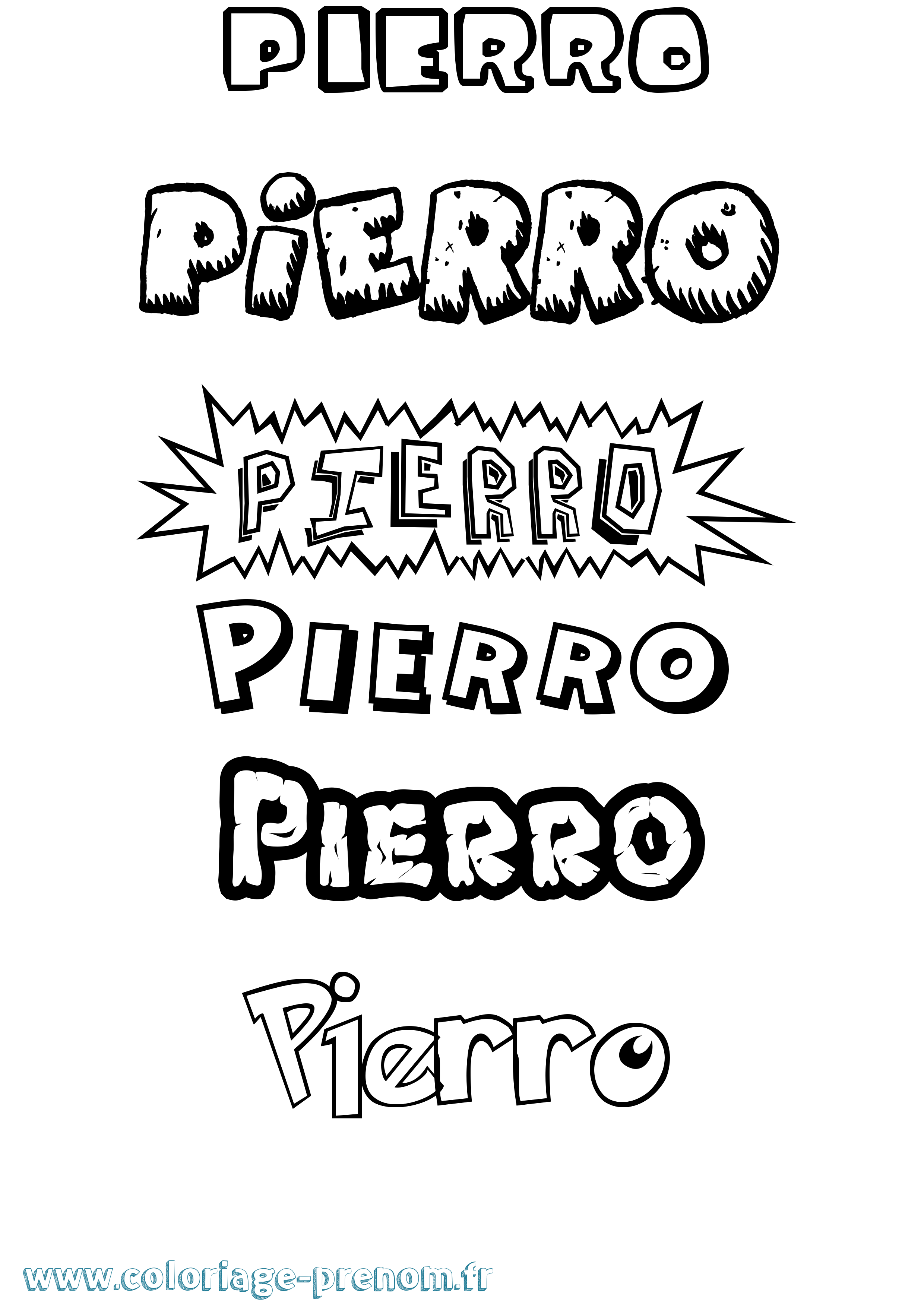 Coloriage Pierro Dessin Animé Coloriage prénom Pierro Dessin Animé