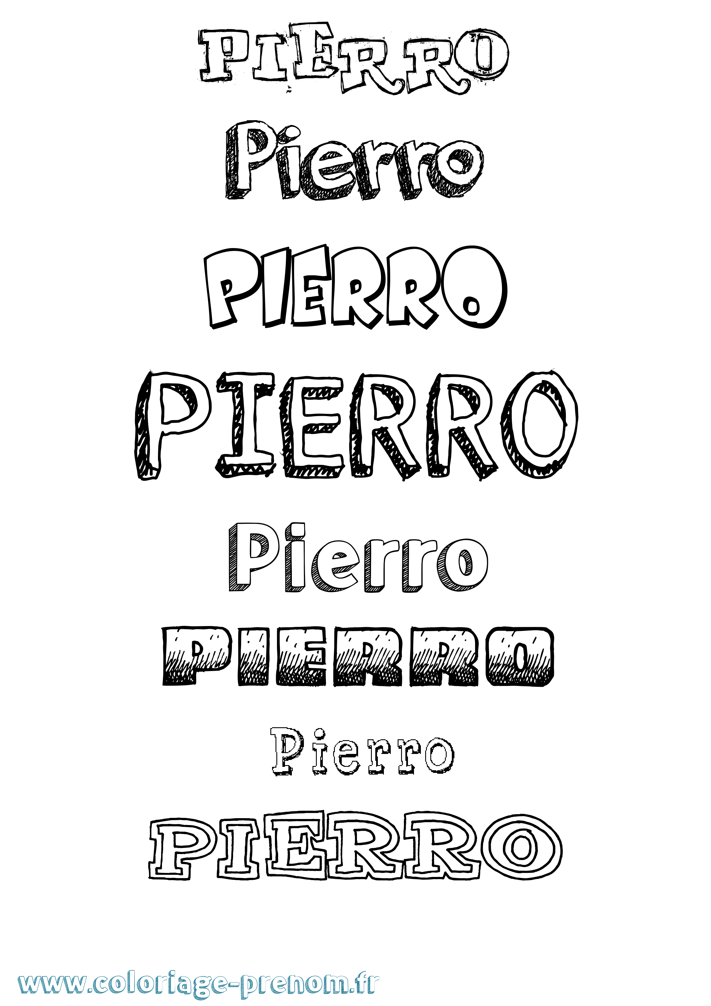 Coloriage Pierro Dessiné Coloriage prénom Pierro Dessiné