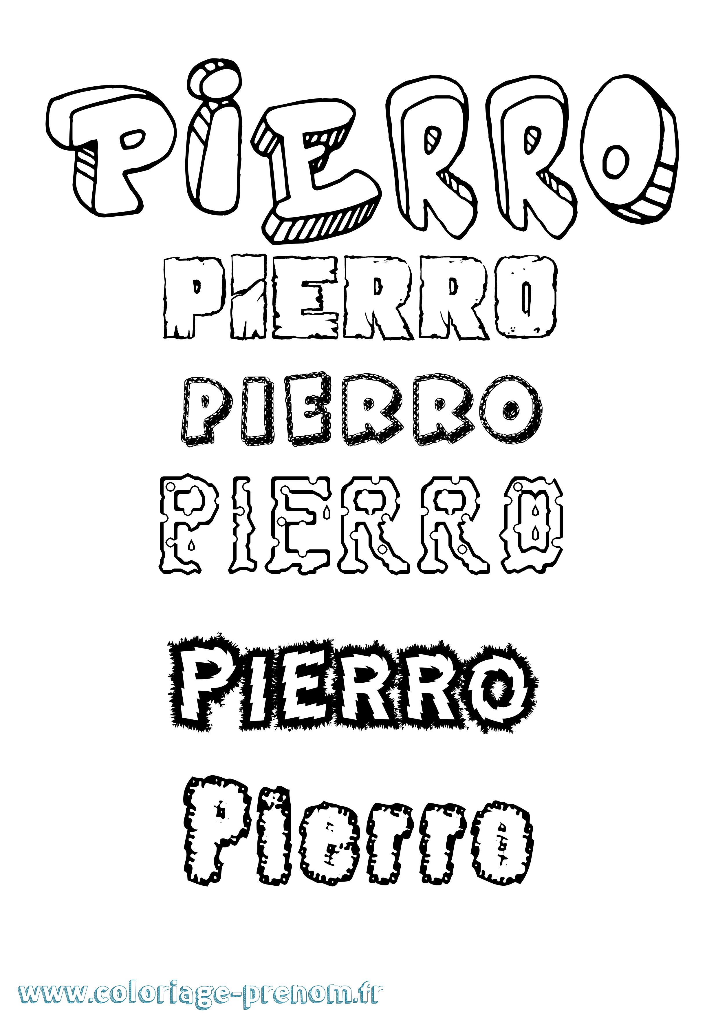 Coloriage Pierro Destructuré Coloriage prénom Pierro Destructuré