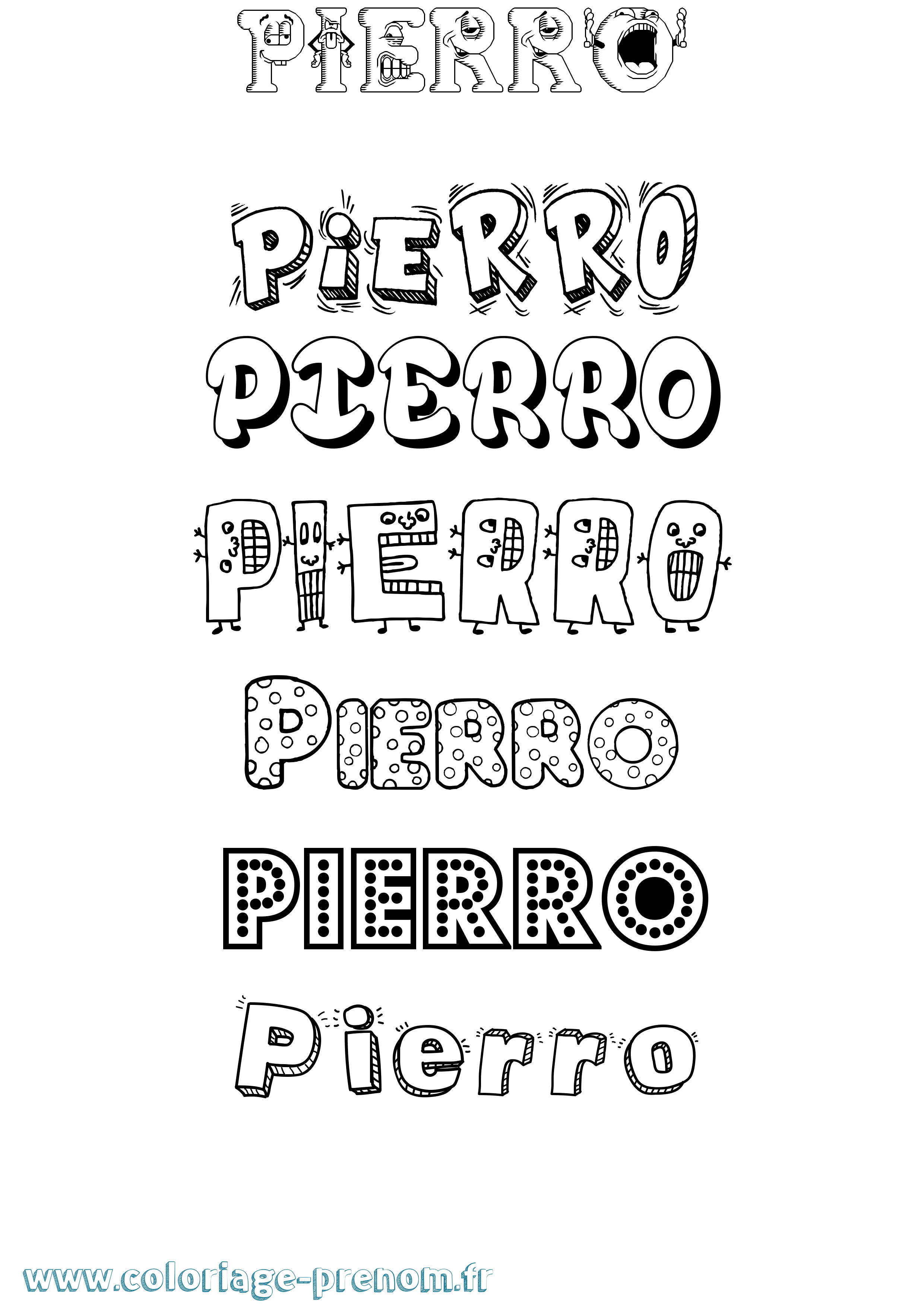 Coloriage Pierro Fun Coloriage prénom Pierro Fun