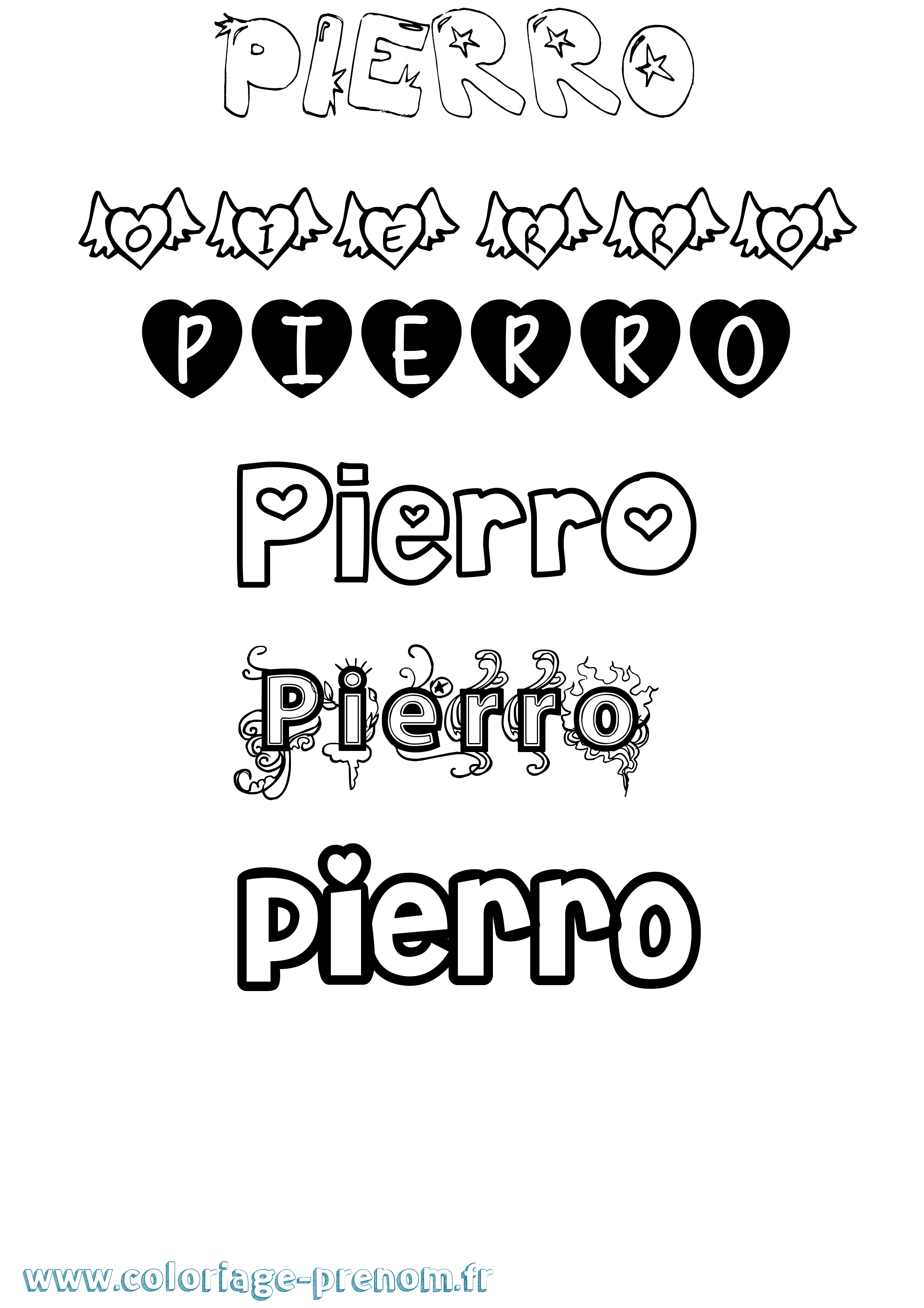 Coloriage Pierro Girly Coloriage prénom Pierro Girly