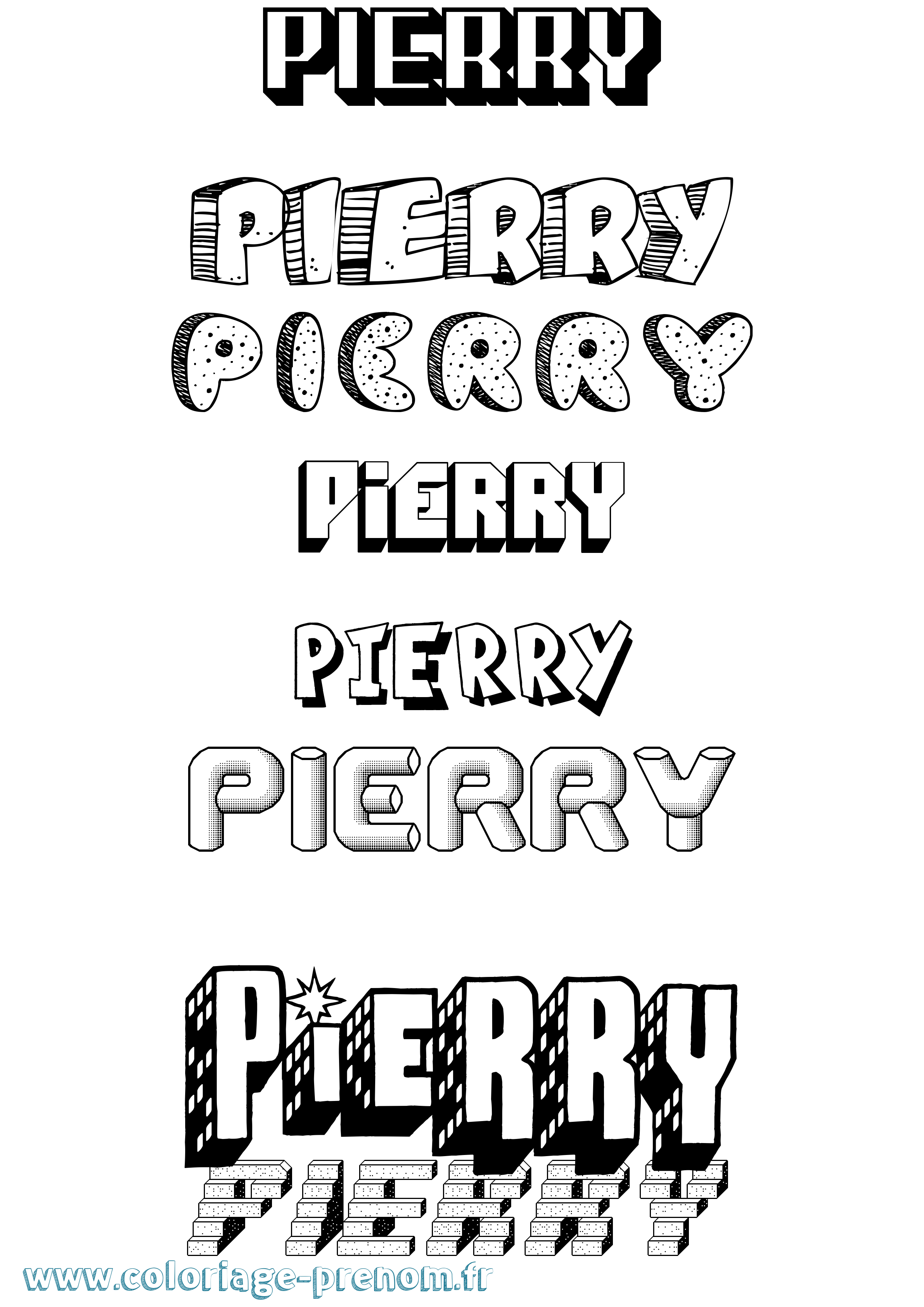 Coloriage Pierry Effet 3D Coloriage prénom Pierry Effet 3D