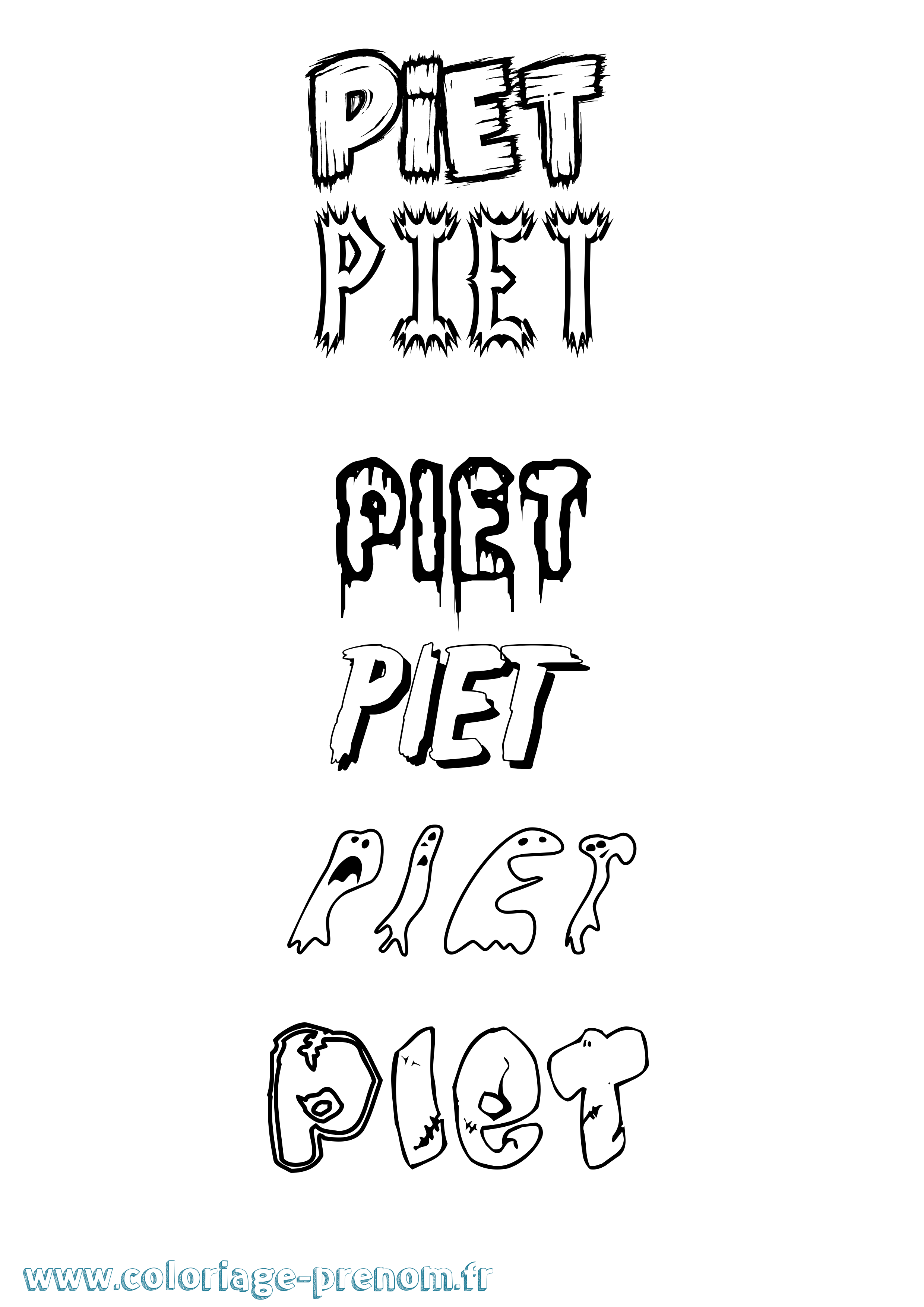 Coloriage Piet Frisson Coloriage prénom Piet Frisson
