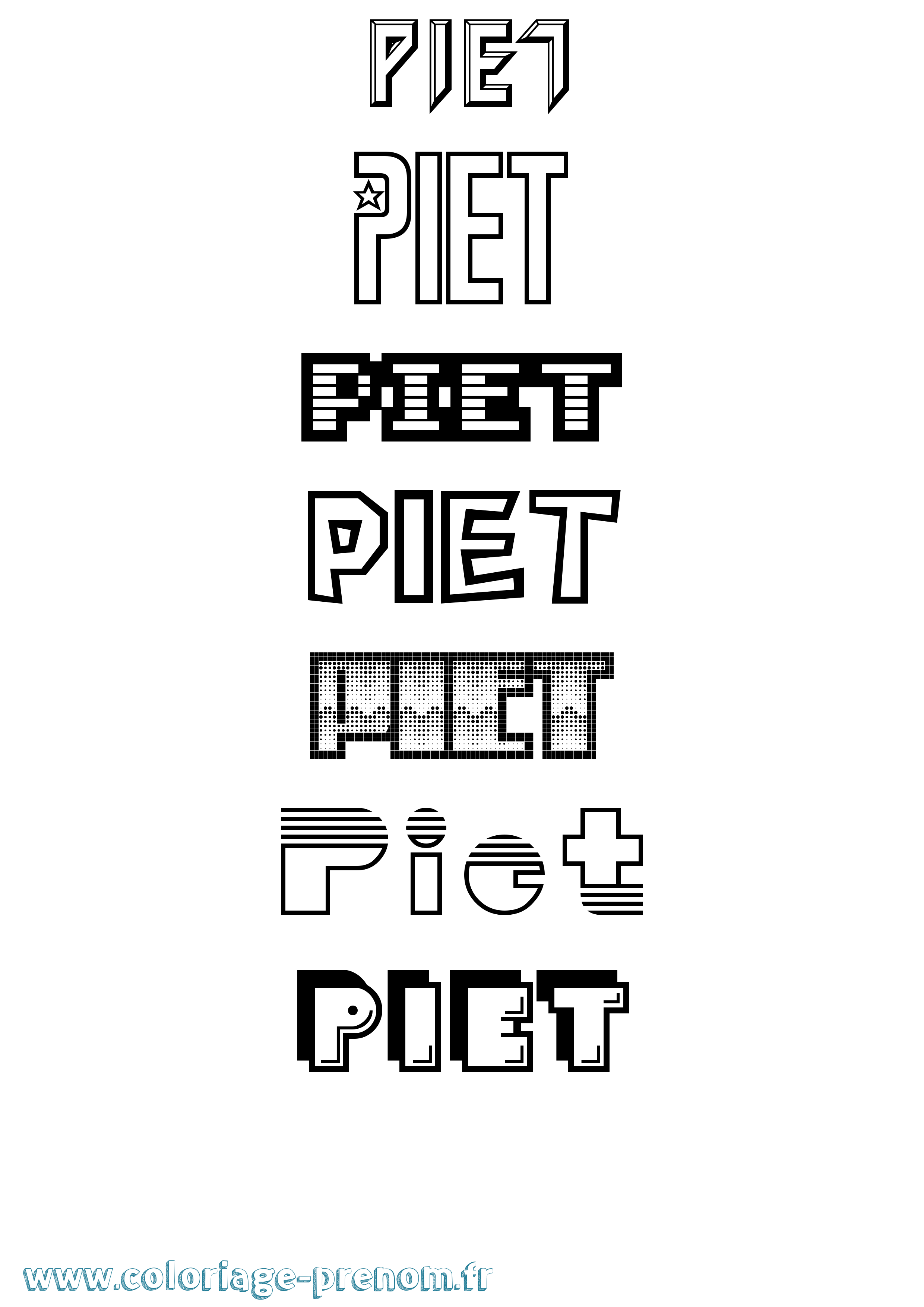 Coloriage Piet Jeux Vidéos Coloriage prénom Piet Jeux Vidéos