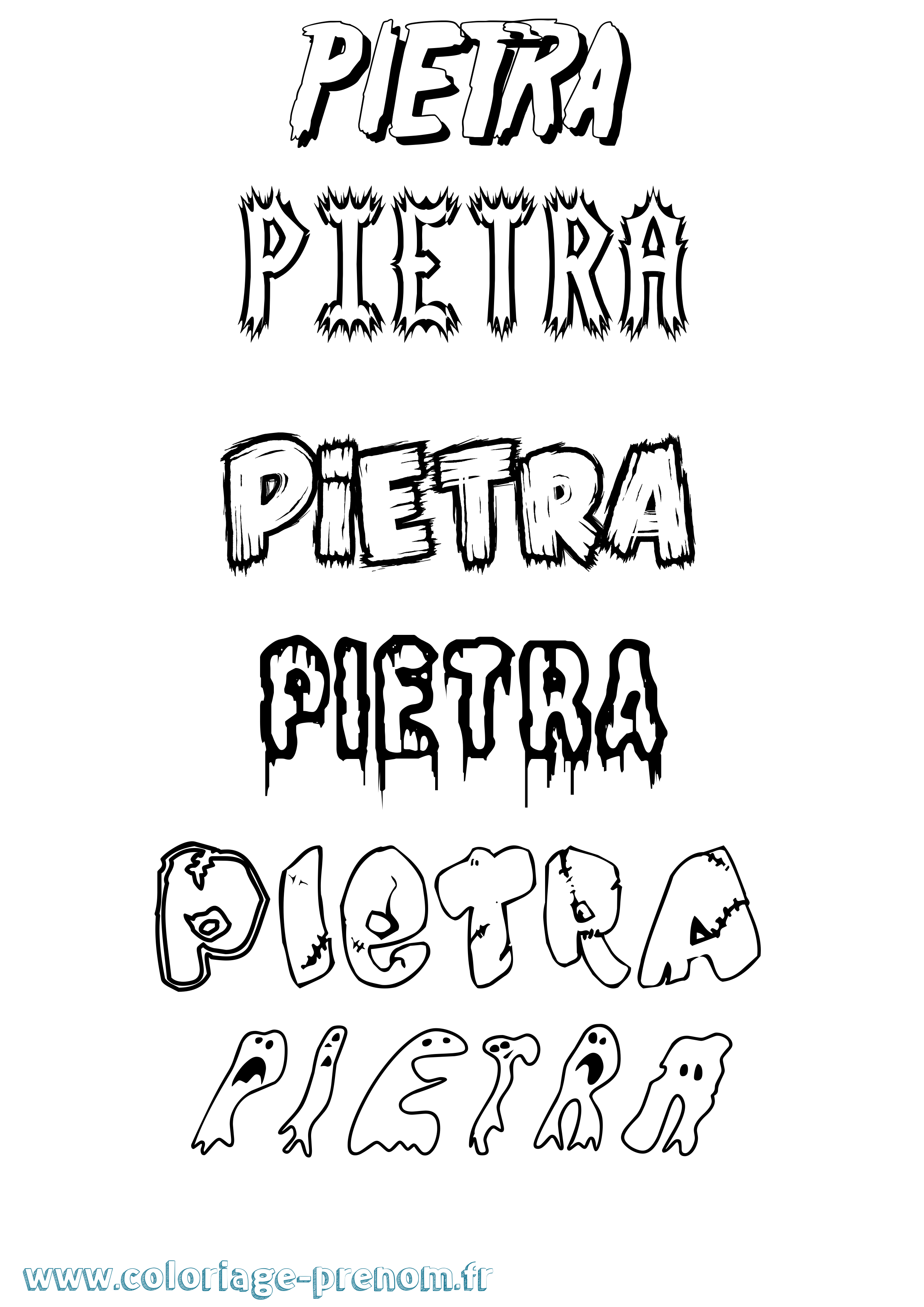 Coloriage Pietra Frisson Coloriage prénom Pietra Frisson