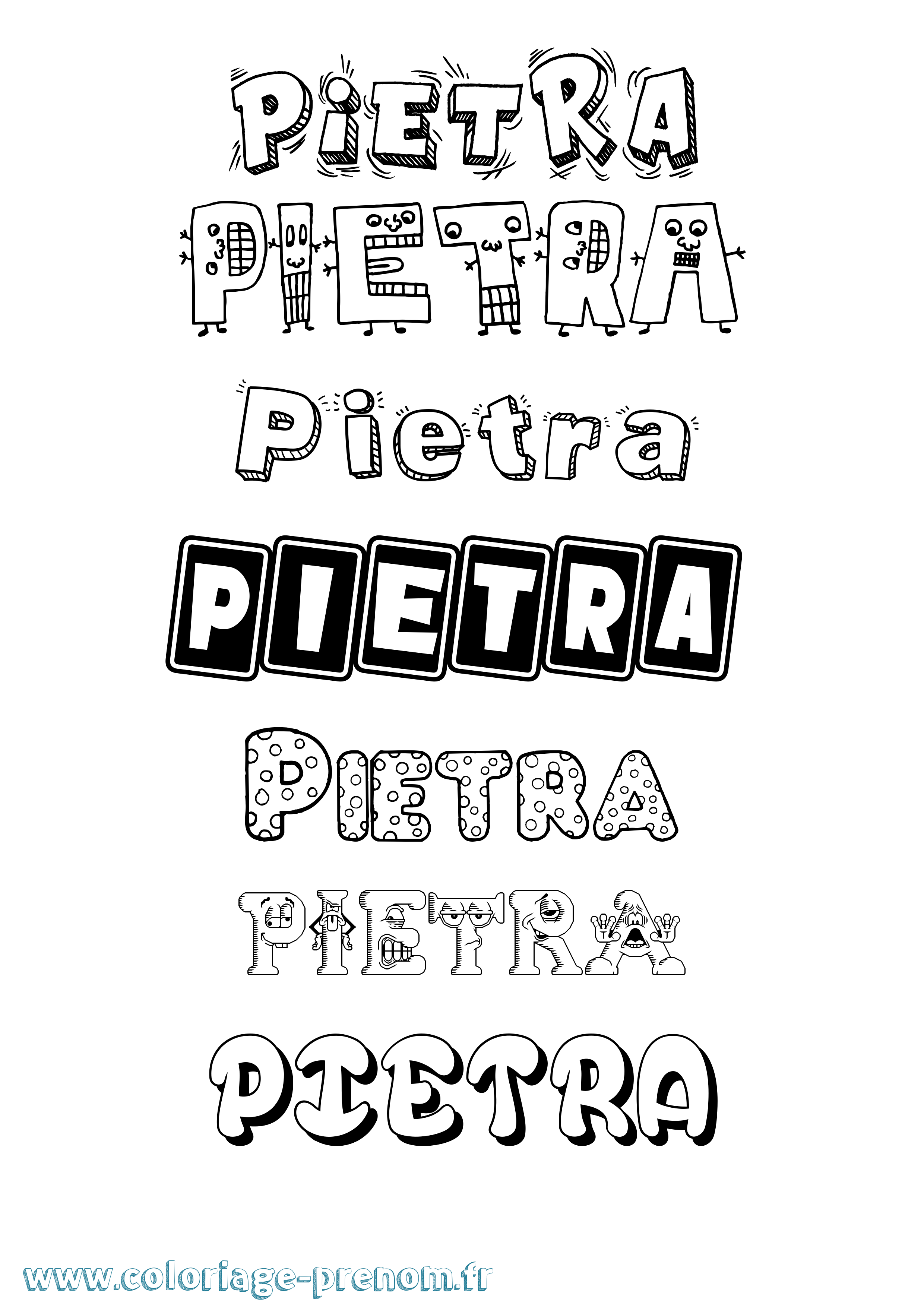 Coloriage Pietra Fun Coloriage prénom Pietra Fun
