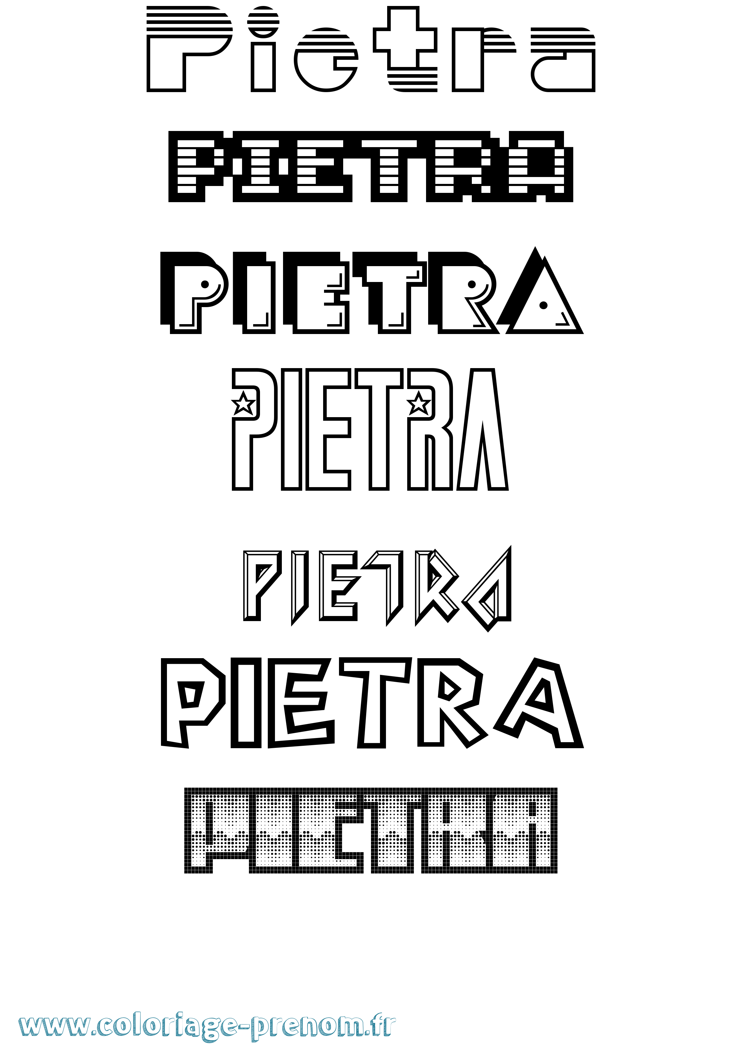 Coloriage Pietra Jeux Vidéos Coloriage prénom Pietra Jeux Vidéos
