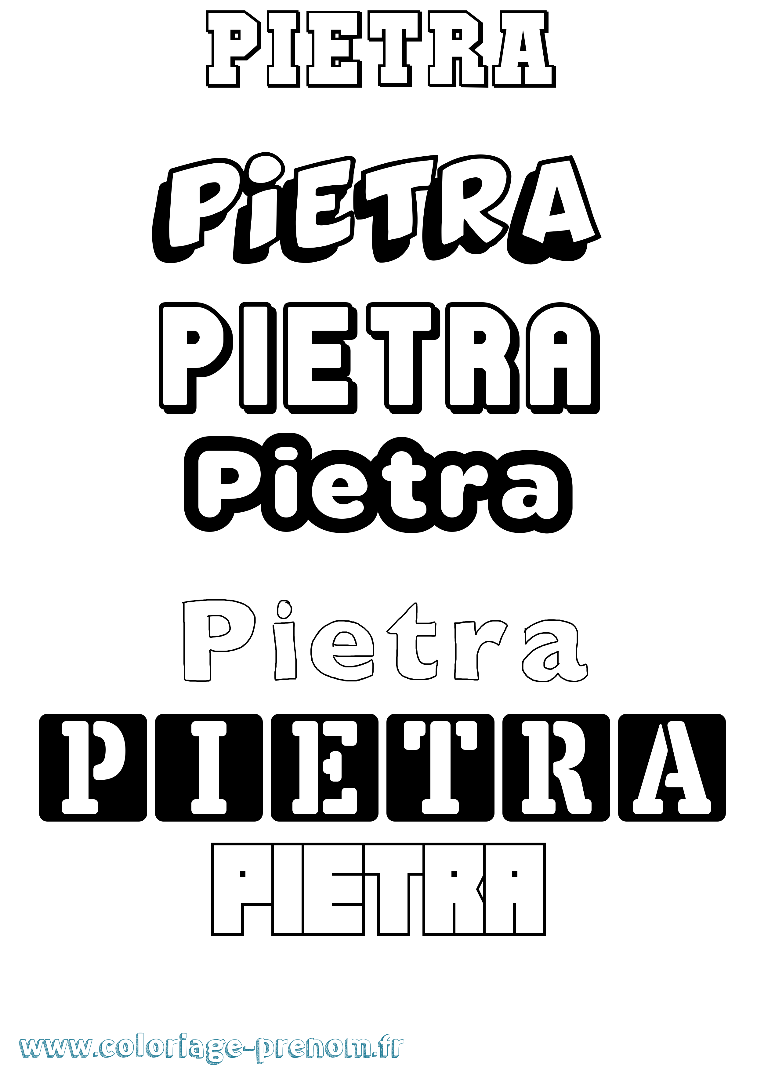 Coloriage Pietra Simple Coloriage prénom Pietra Simple