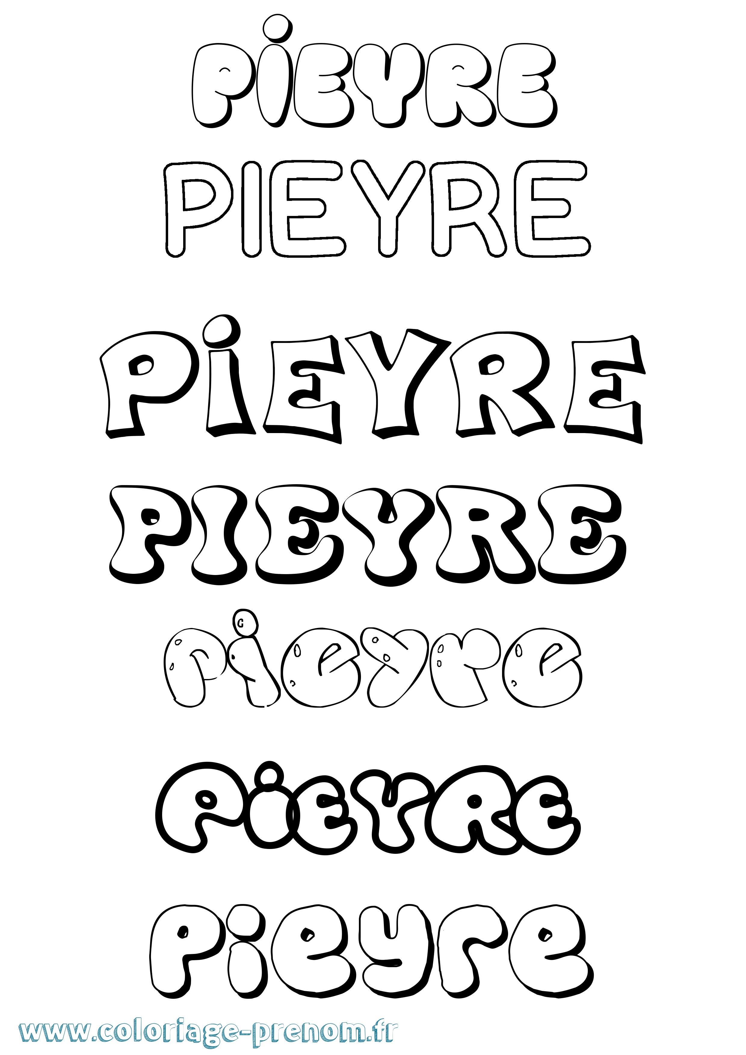 Coloriage Pieyre Bubble Coloriage prénom Pieyre Bubble
