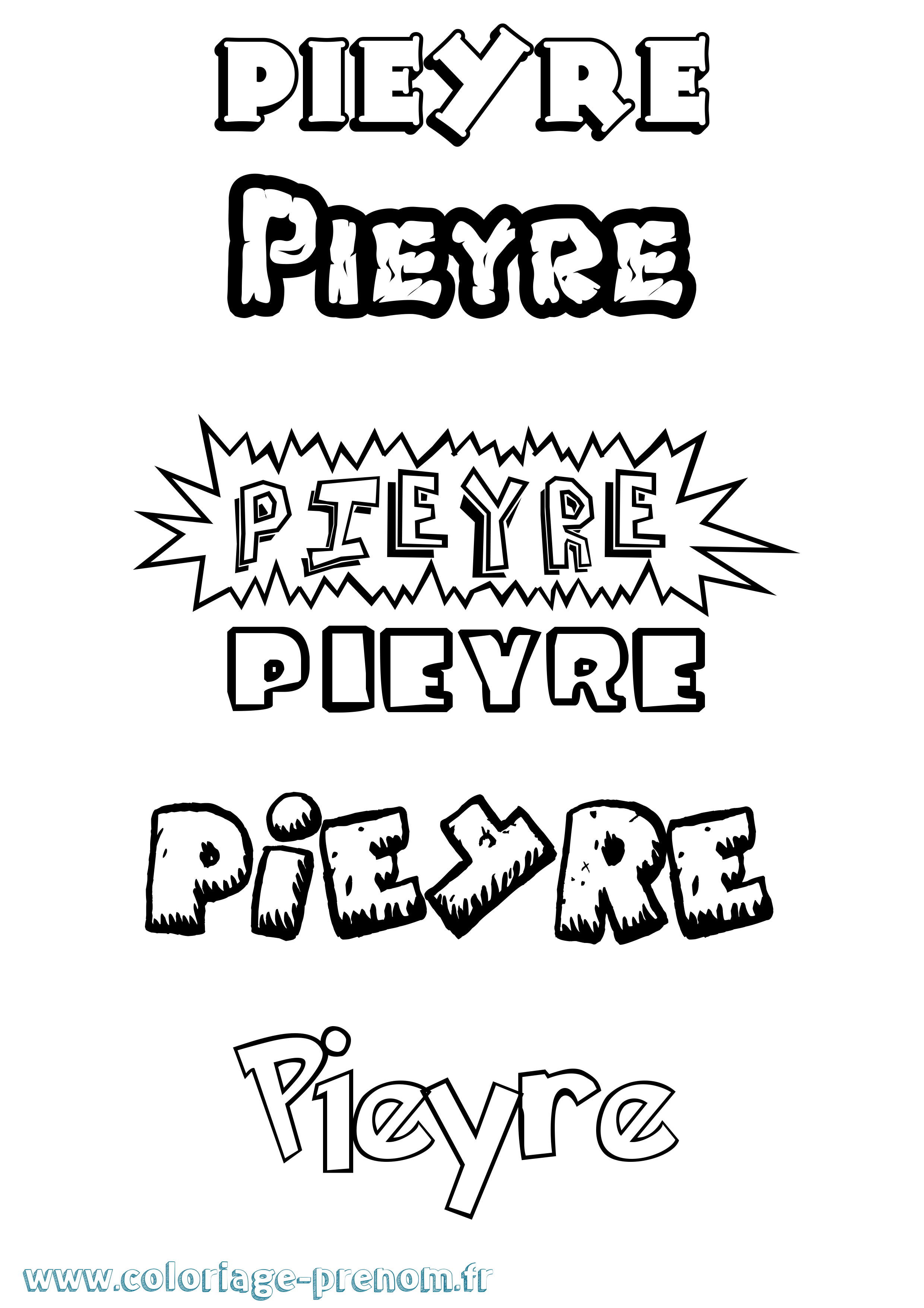 Coloriage Pieyre Dessin Animé Coloriage prénom Pieyre Dessin Animé