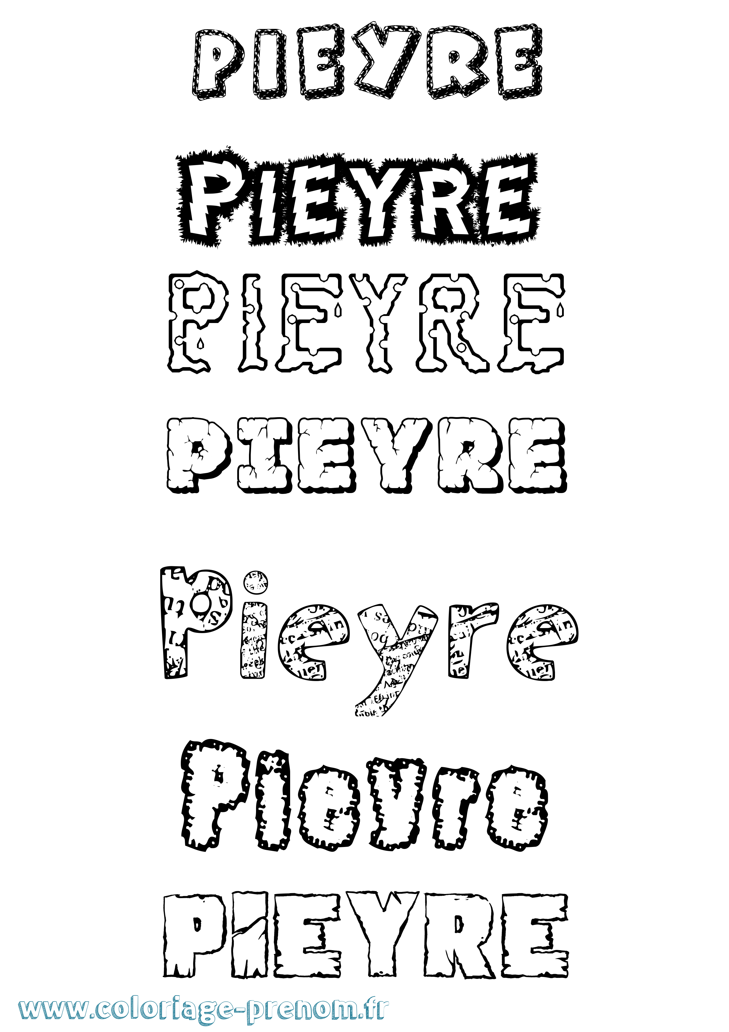 Coloriage Pieyre Destructuré Coloriage prénom Pieyre Destructuré