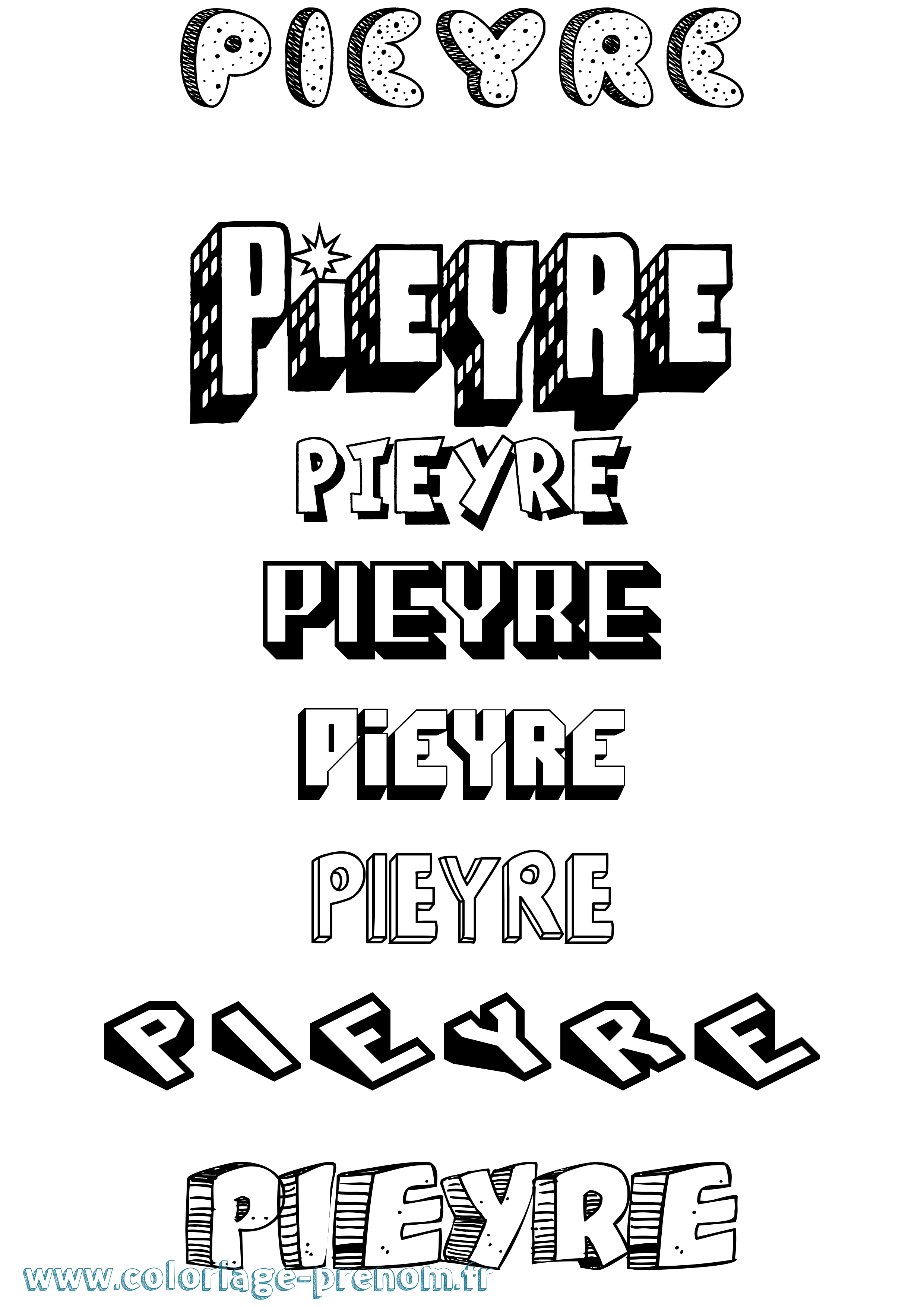 Coloriage Pieyre Effet 3D Coloriage prénom Pieyre Effet 3D