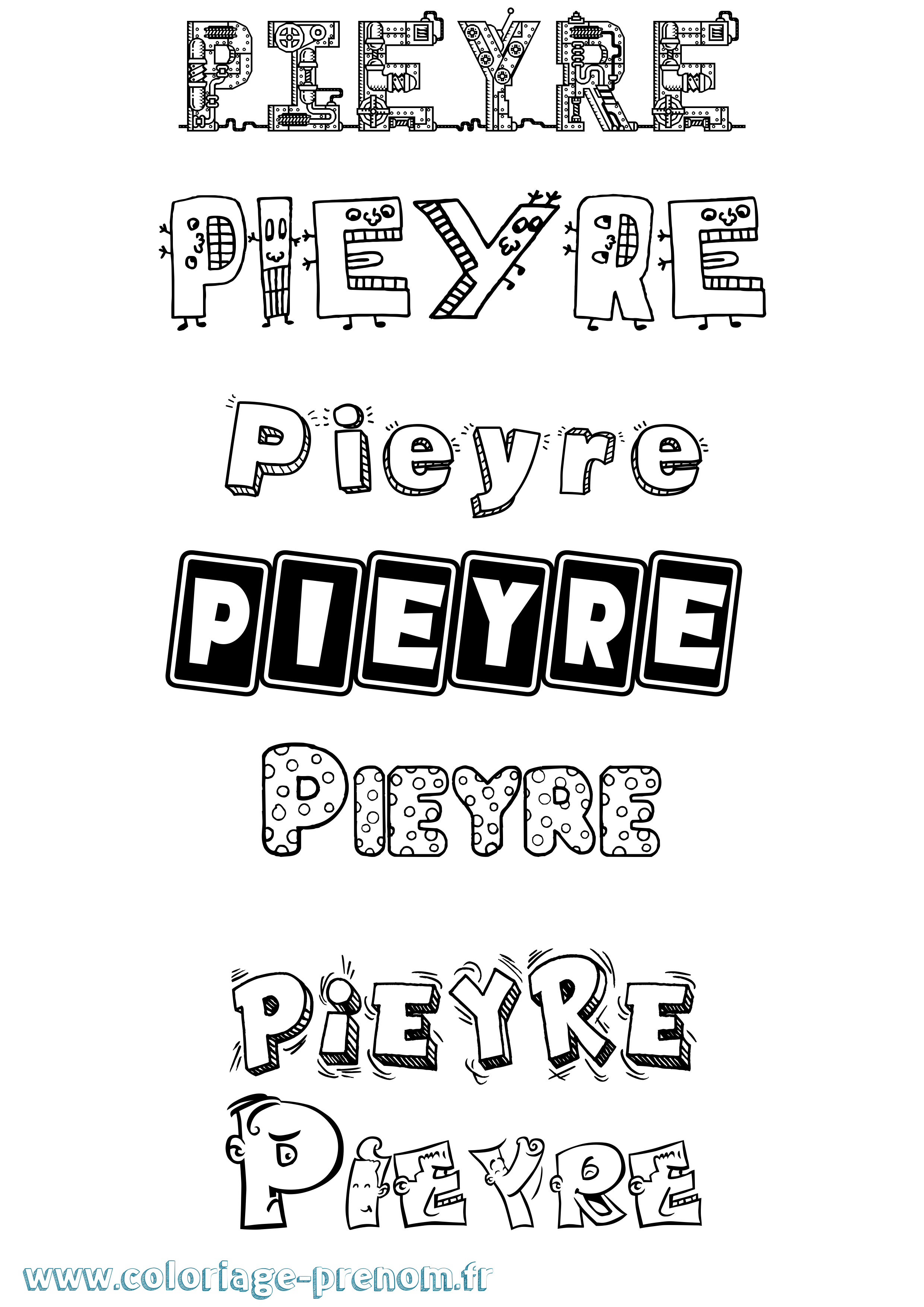 Coloriage Pieyre Fun Coloriage prénom Pieyre Fun