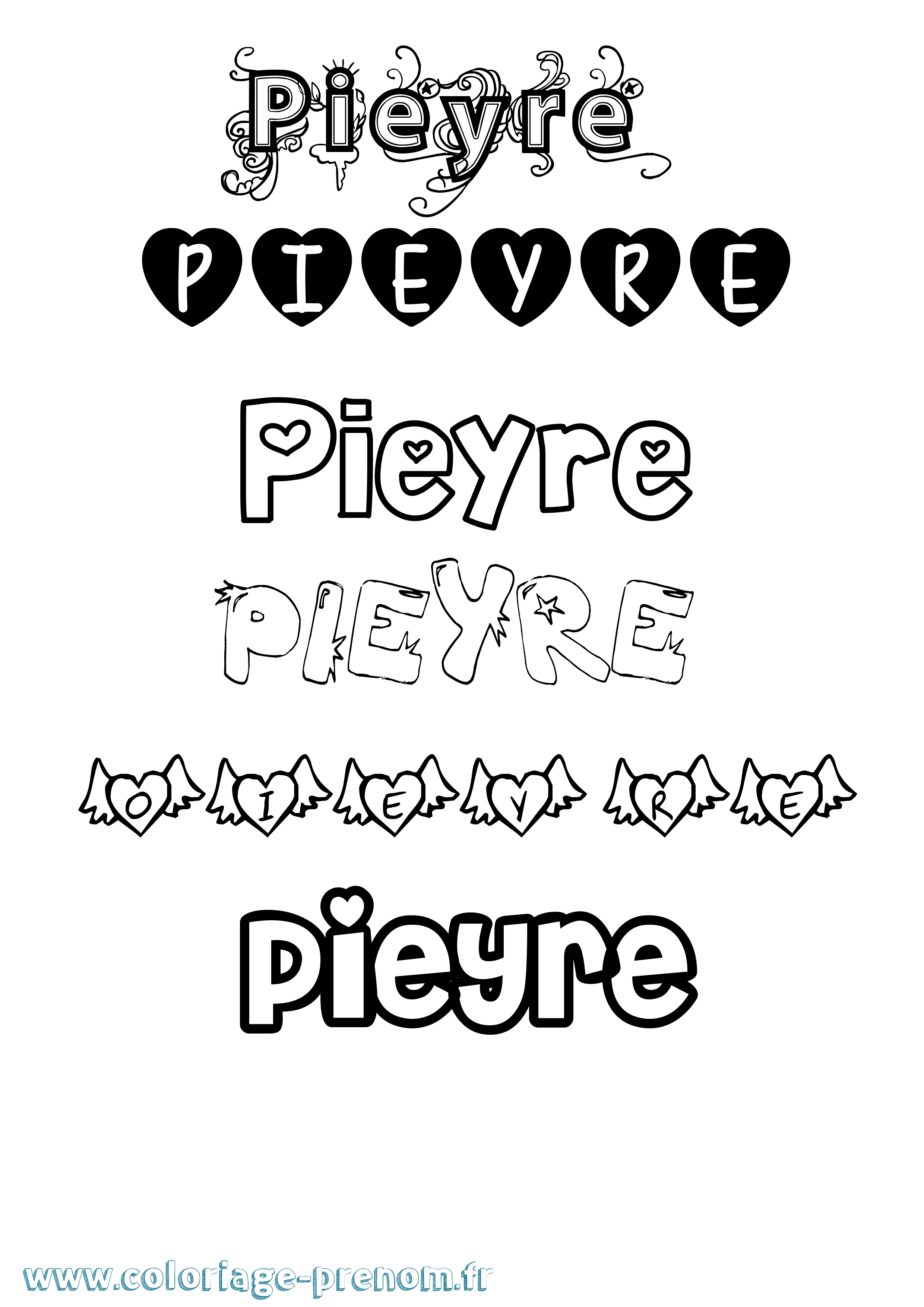 Coloriage Pieyre Girly Coloriage prénom Pieyre Girly