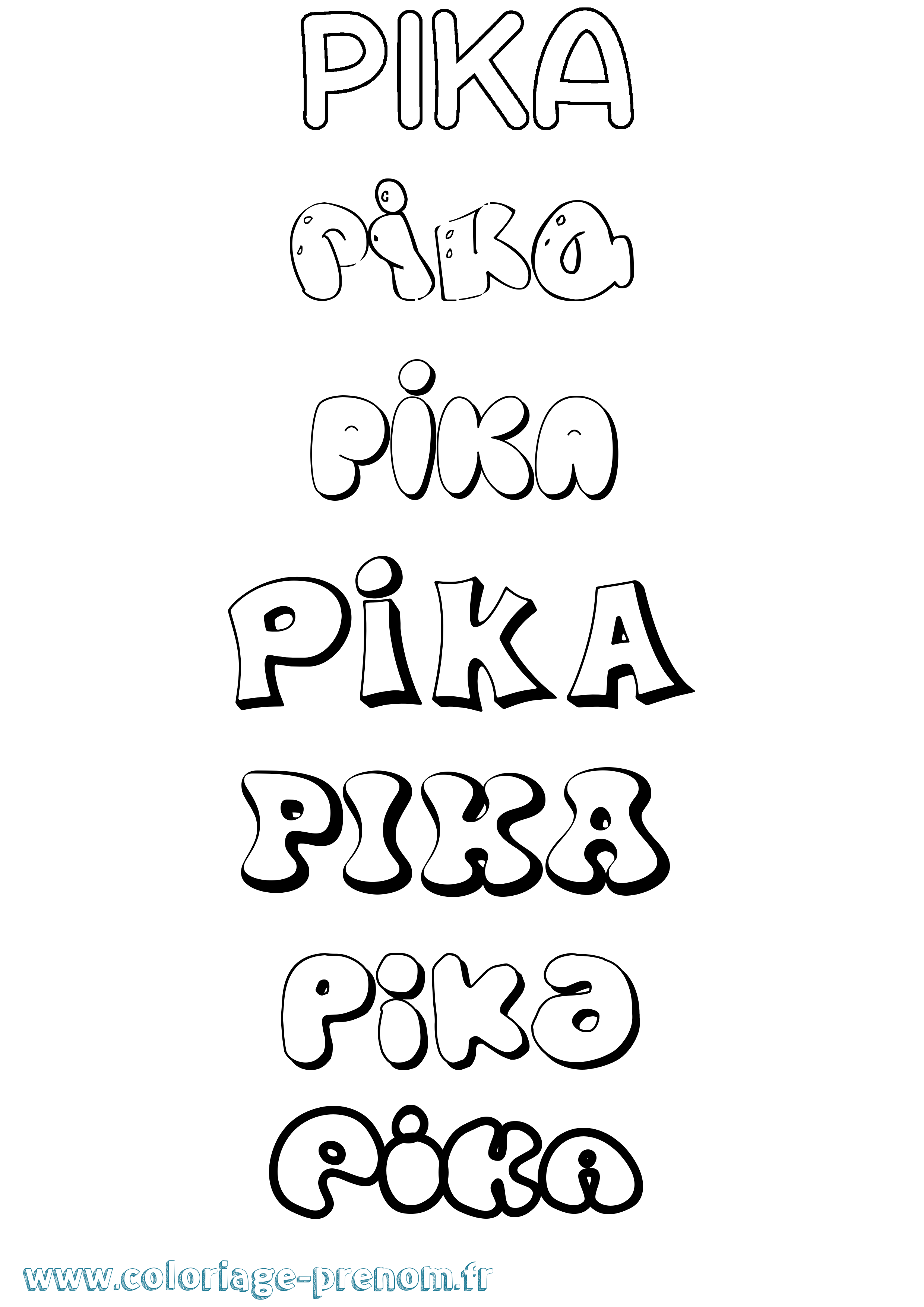 Coloriage Pika Bubble Coloriage prénom Pika Bubble