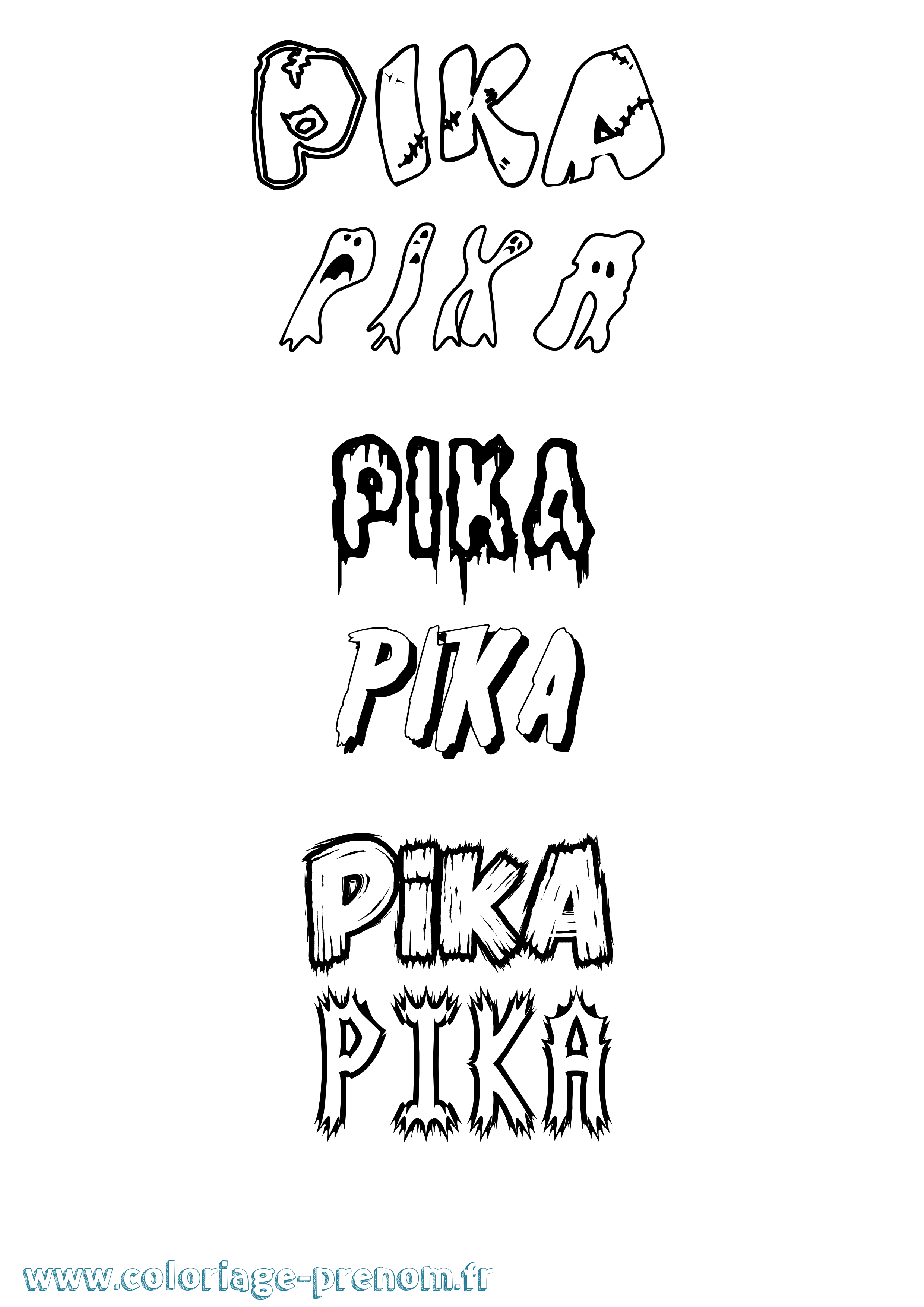 Coloriage Pika Frisson Coloriage prénom Pika Frisson