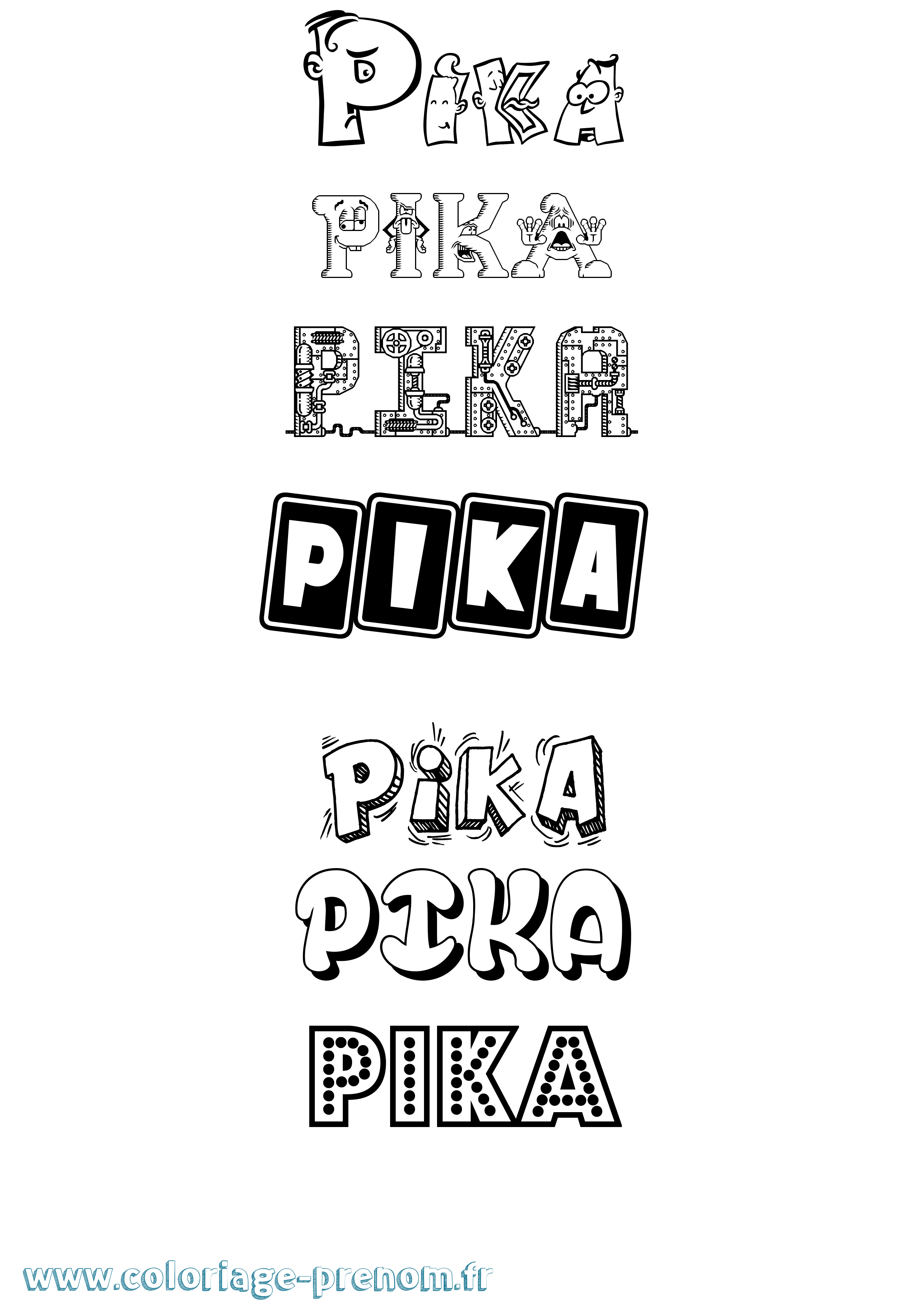 Coloriage Pika Fun Coloriage prénom Pika Fun