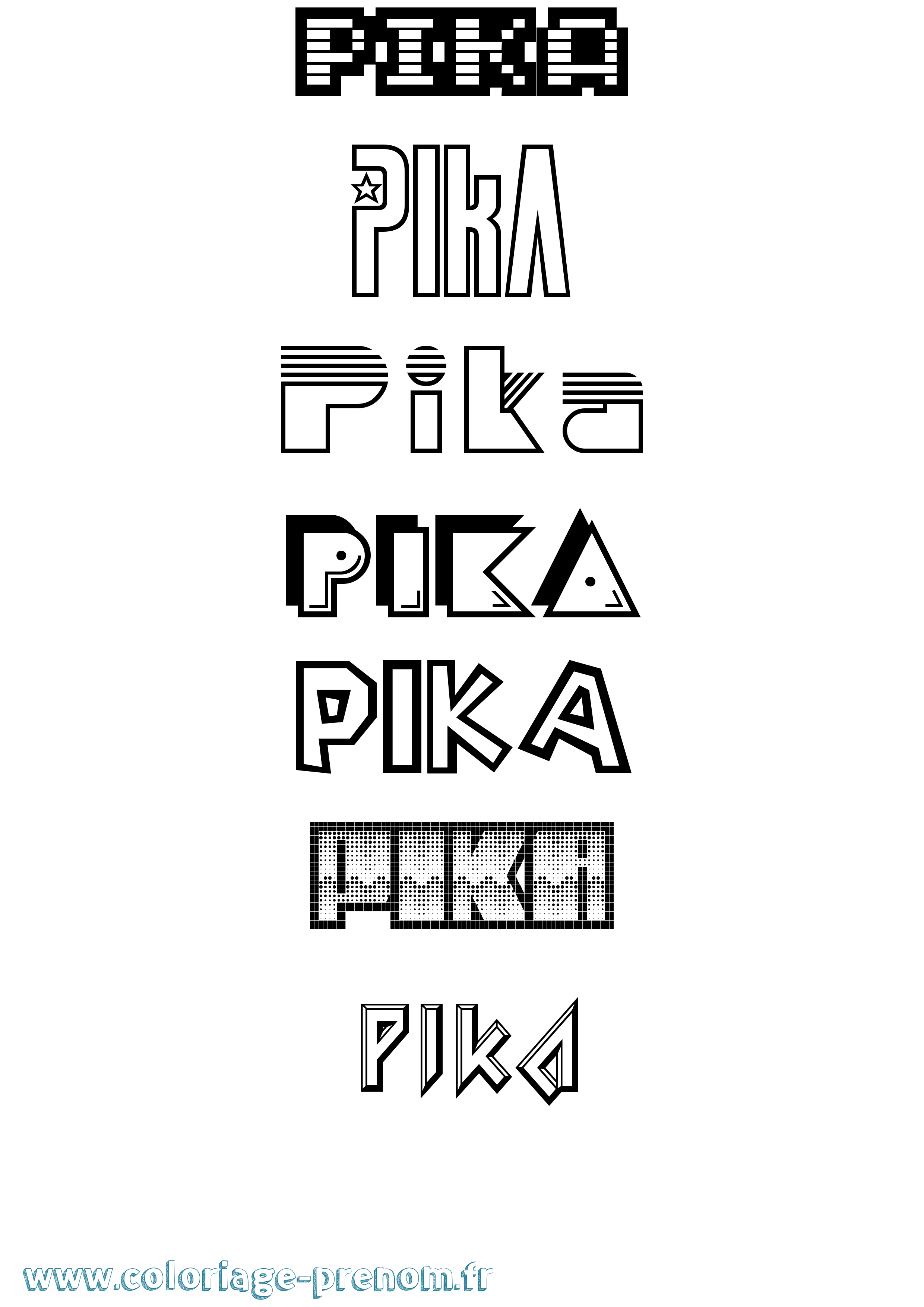Coloriage Pika Jeux Vidéos Coloriage prénom Pika Jeux Vidéos