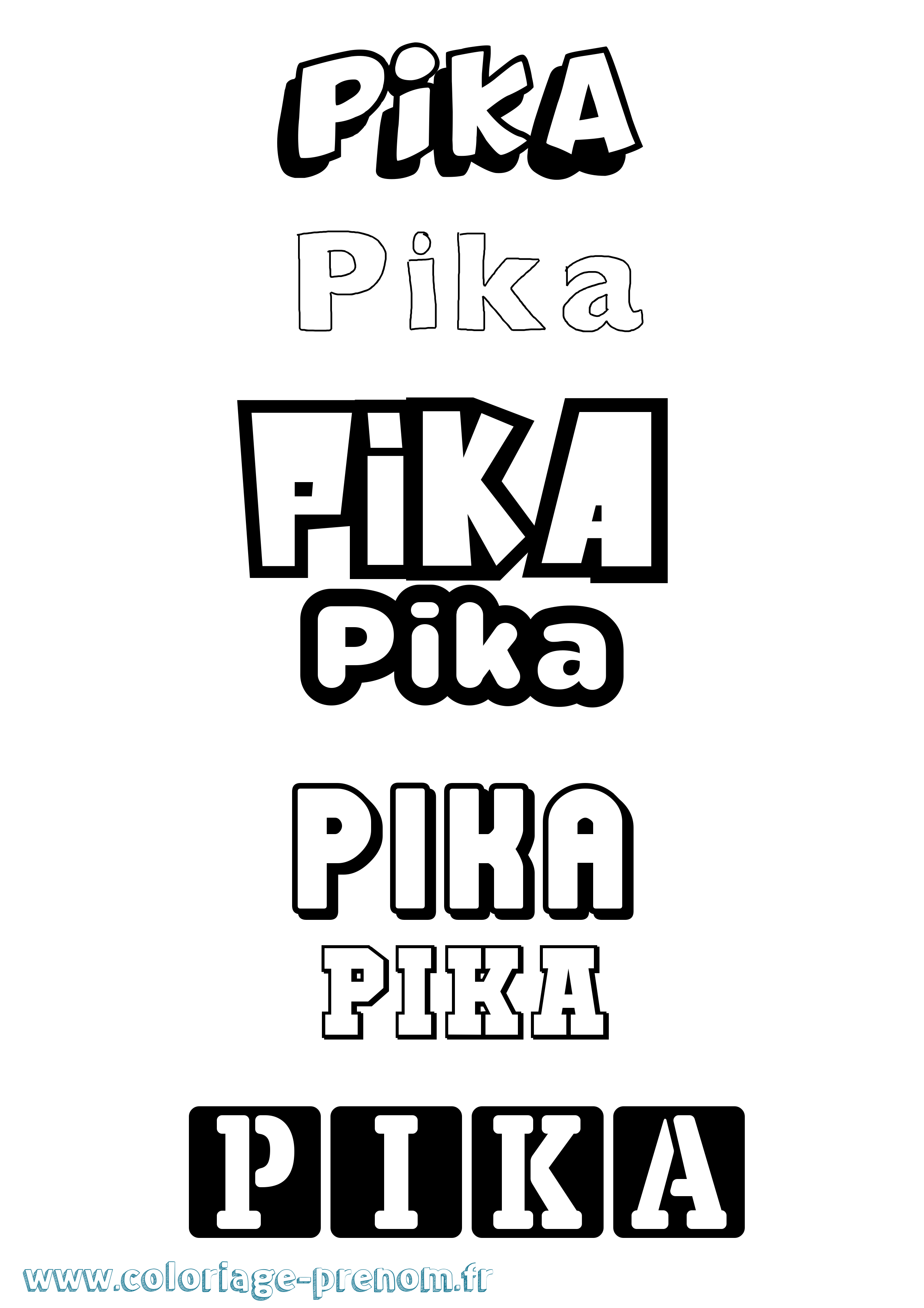 Coloriage Pika Simple Coloriage prénom Pika Simple
