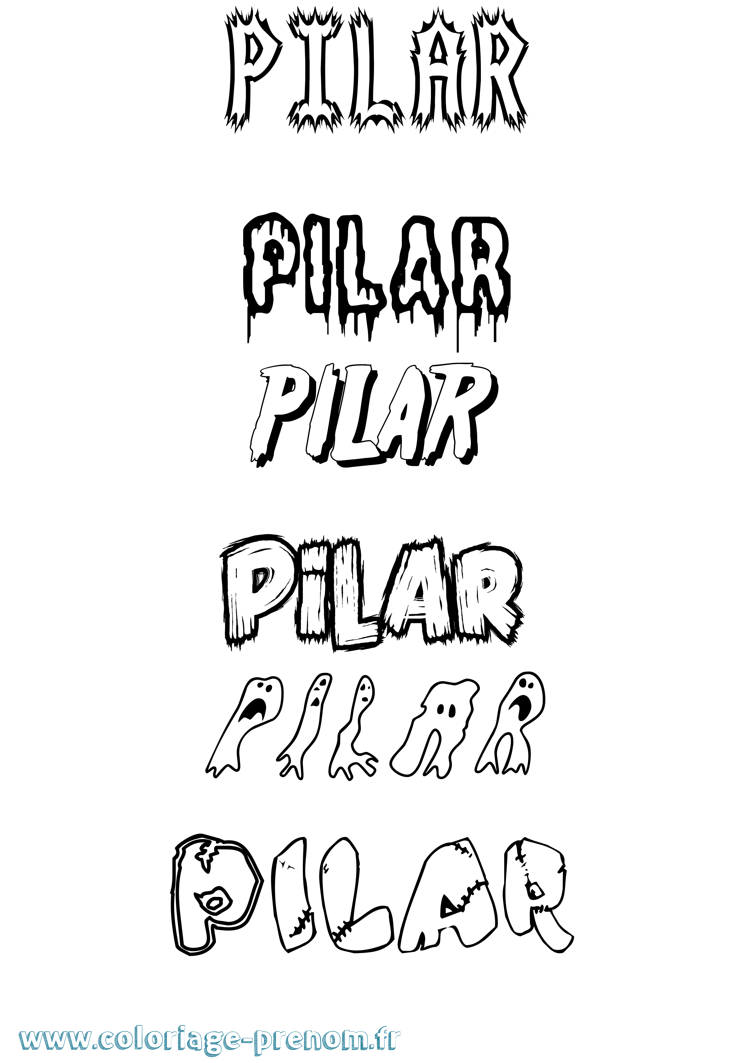 Coloriage Pilar Frisson Coloriage prénom Pilar Frisson