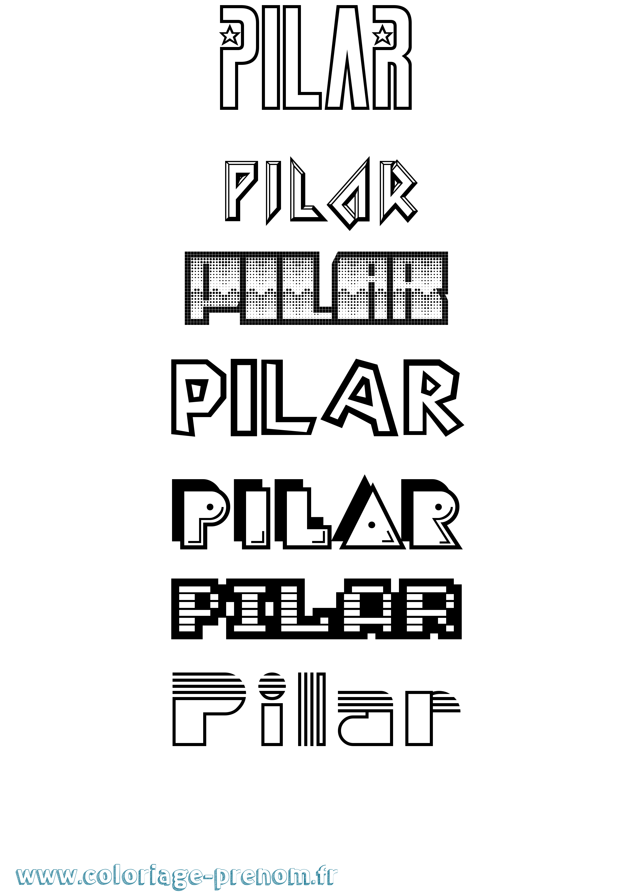 Coloriage Pilar Jeux Vidéos Coloriage prénom Pilar Jeux Vidéos