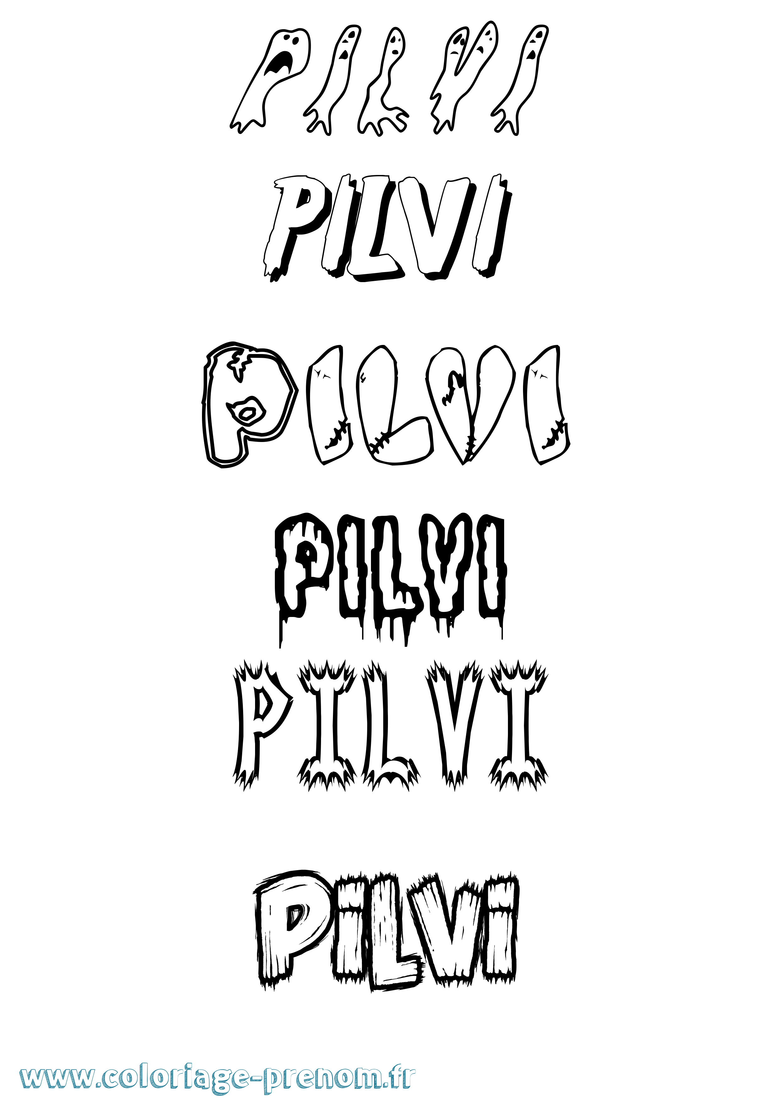 Coloriage Pilvi Frisson Coloriage prénom Pilvi Frisson